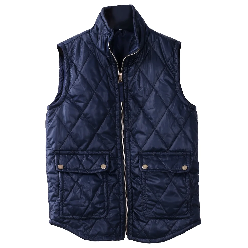 Women's Plus Size Quilted Vest, Stand Collar Lightweight Sleeveless Zip Padded Warm Gilet Vest Winter Thickening Vest