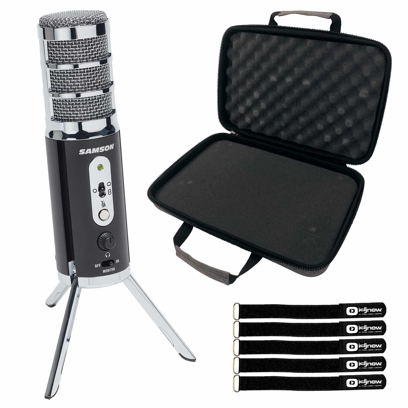 Samson Satellite USB/iOS Broadcast Microphone with EVA Carrying Case Package