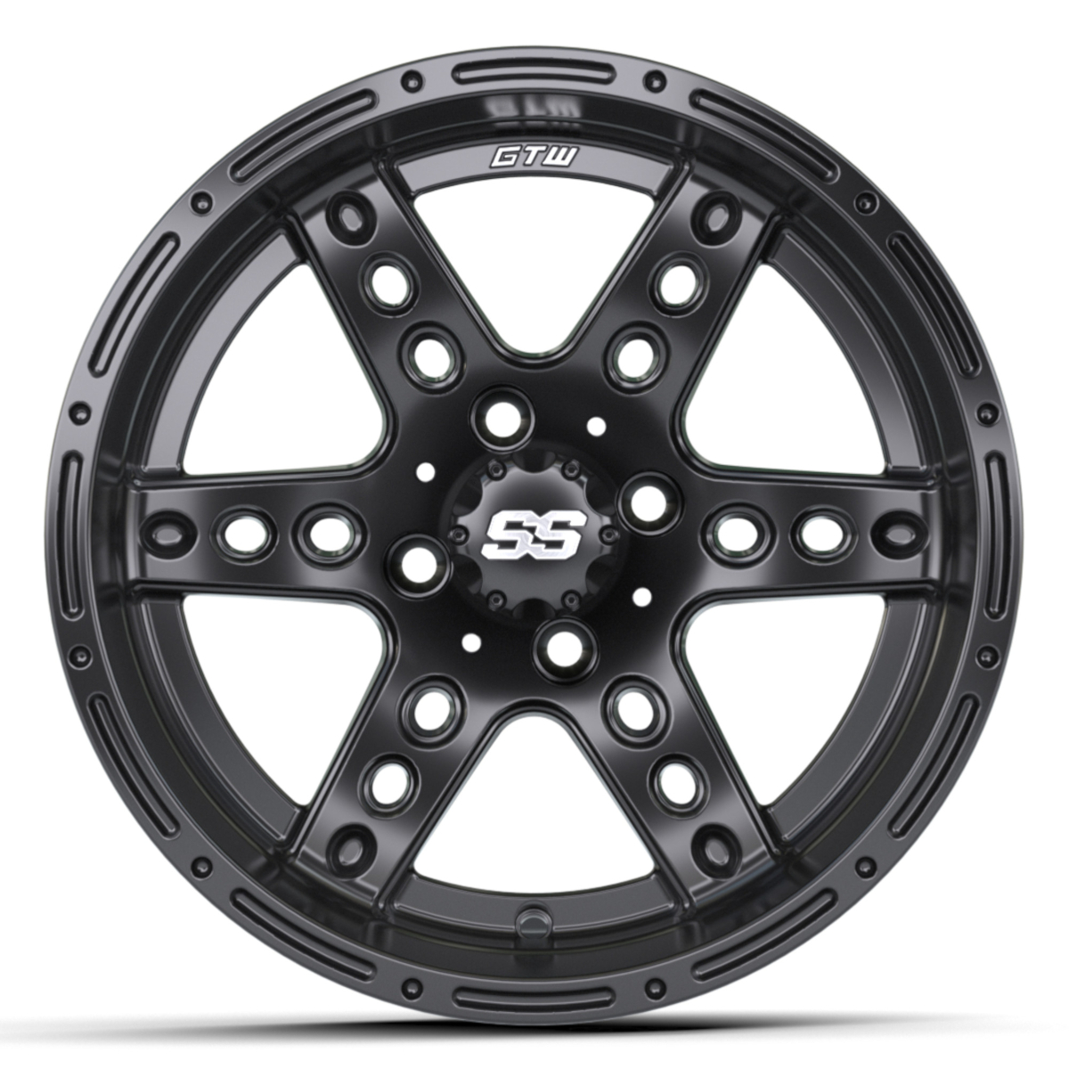 (1) Golf Cart GTW Dominator 14 inch Matte Black Wheel With 3:4 Offset