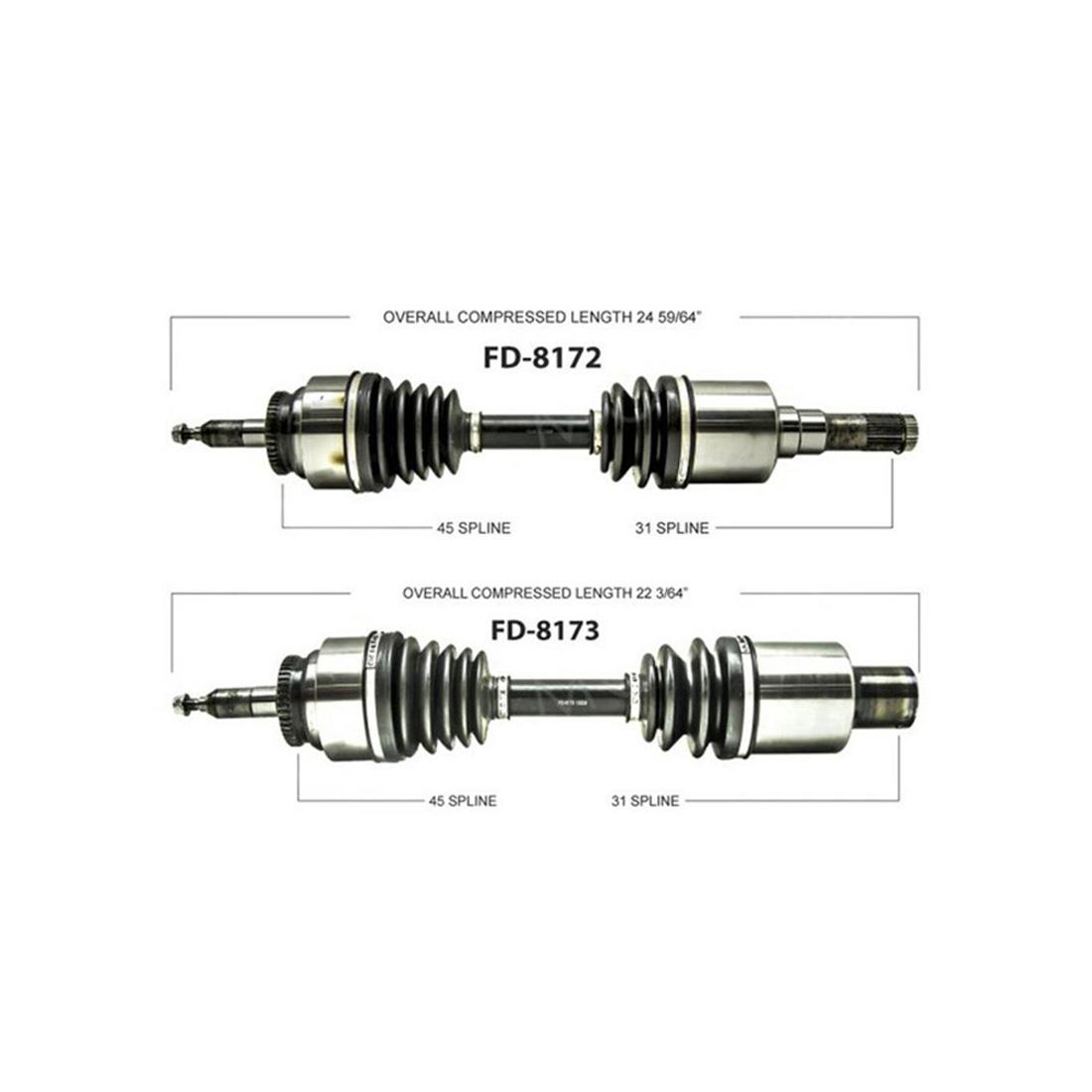 TrakMotive Front CV Axle CV Joint Shaft Assembly For Ford Expedition 2007-2017 For Ford F-150 2009-2014 For Ford Lobo 2009-2015 For Lincoln Mark LT 2011-2014 For Lincoln Navigator 2007-2017