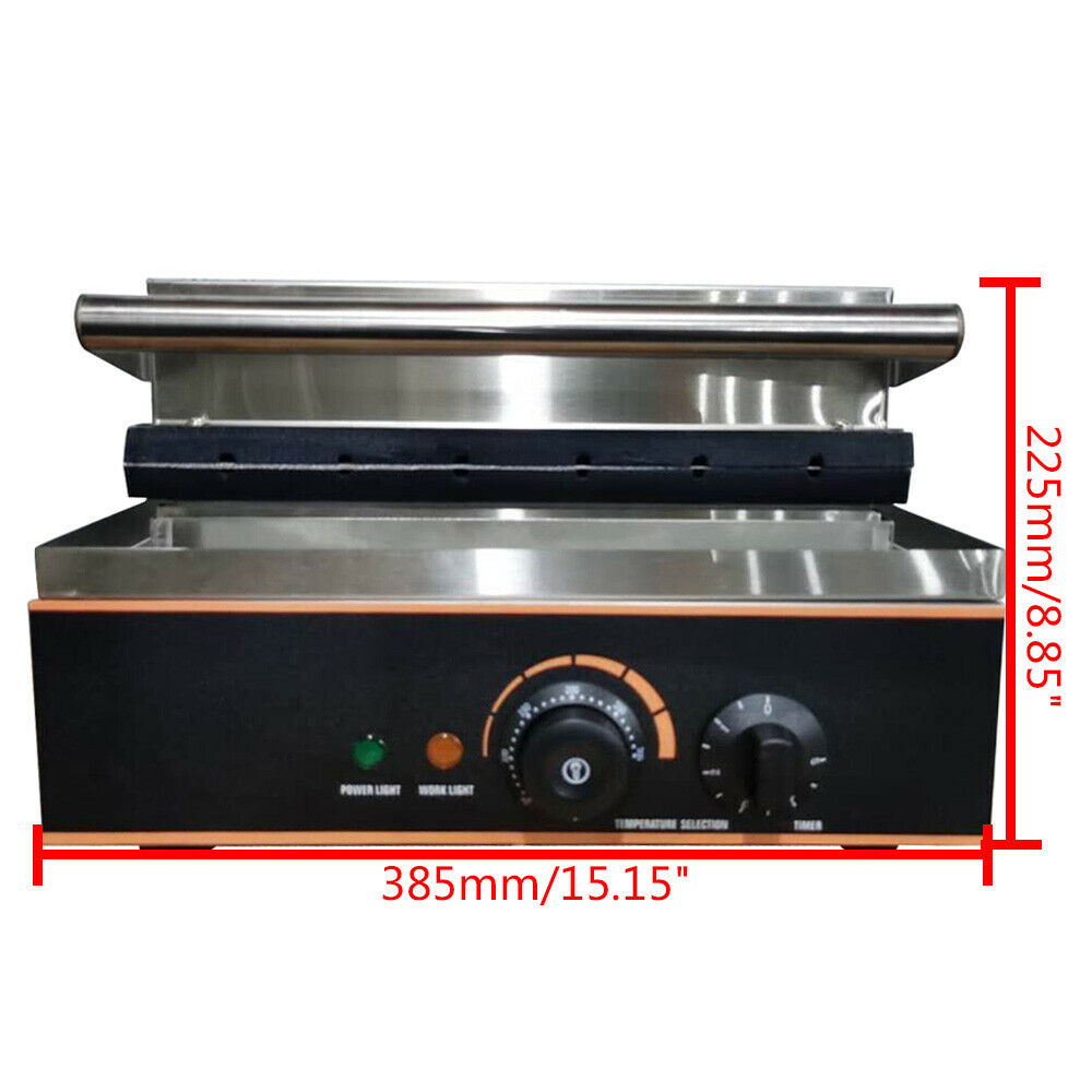 MIDUO 1500W Commercial Electric 6X French Hot Dogs Waffle Baker Machine Nonstick
