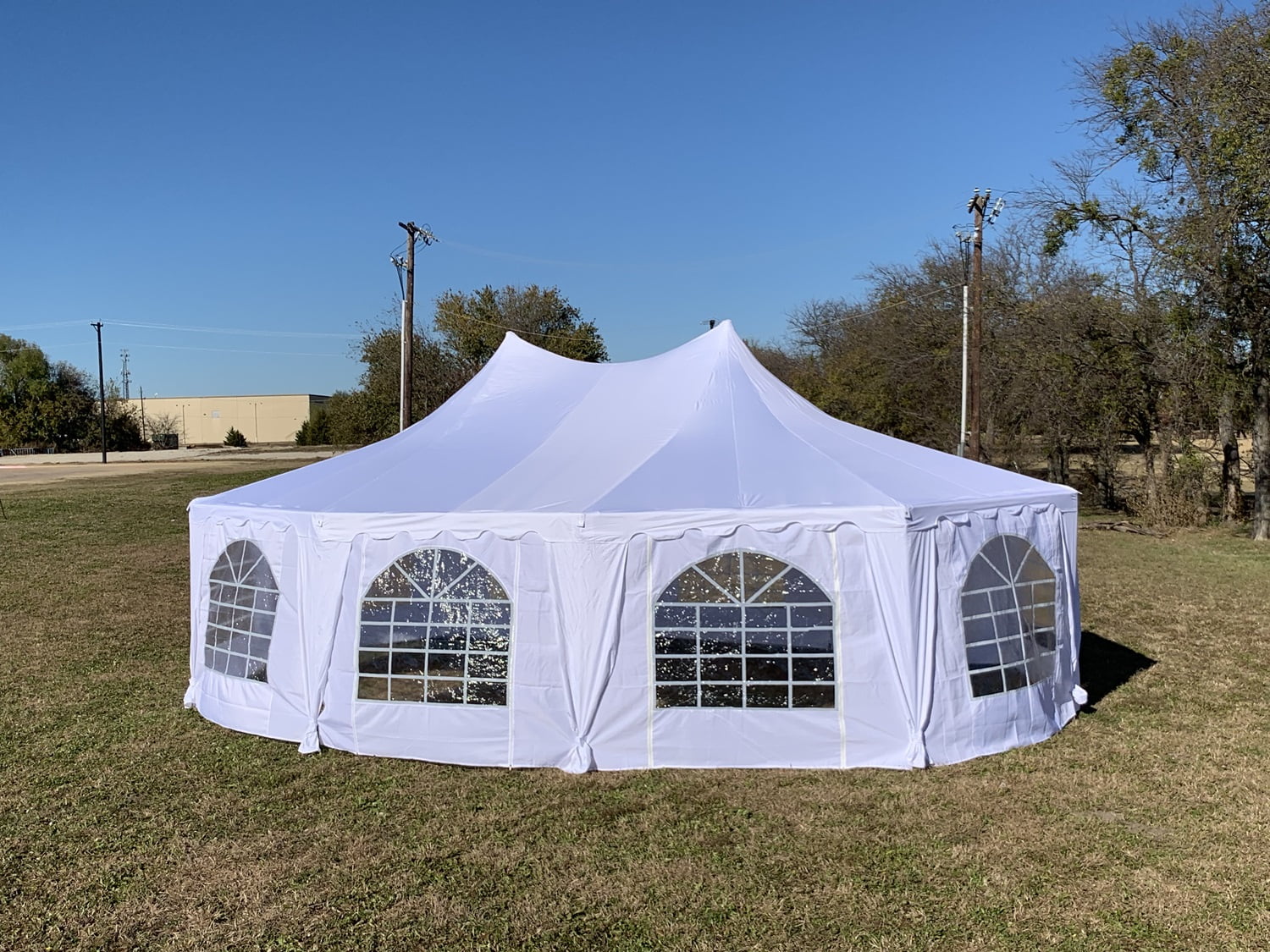 29'x21' White Decagonal Wedding Party Canopy Gazebo Heavy Duty Tent - By DELTA Canopies