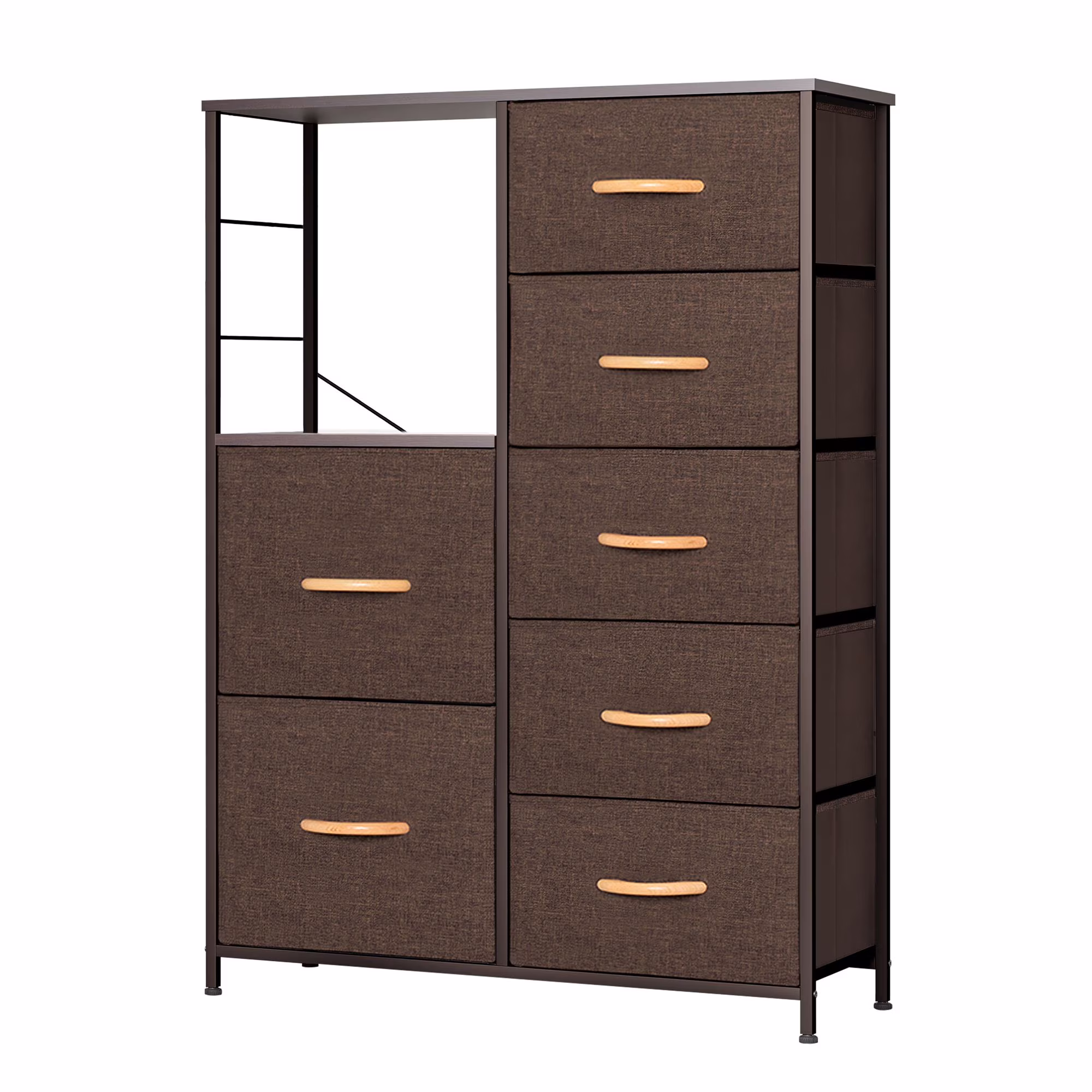 Crestlive Products 7 Drawers Dresser Vertical Chest Storage Tower, Brown