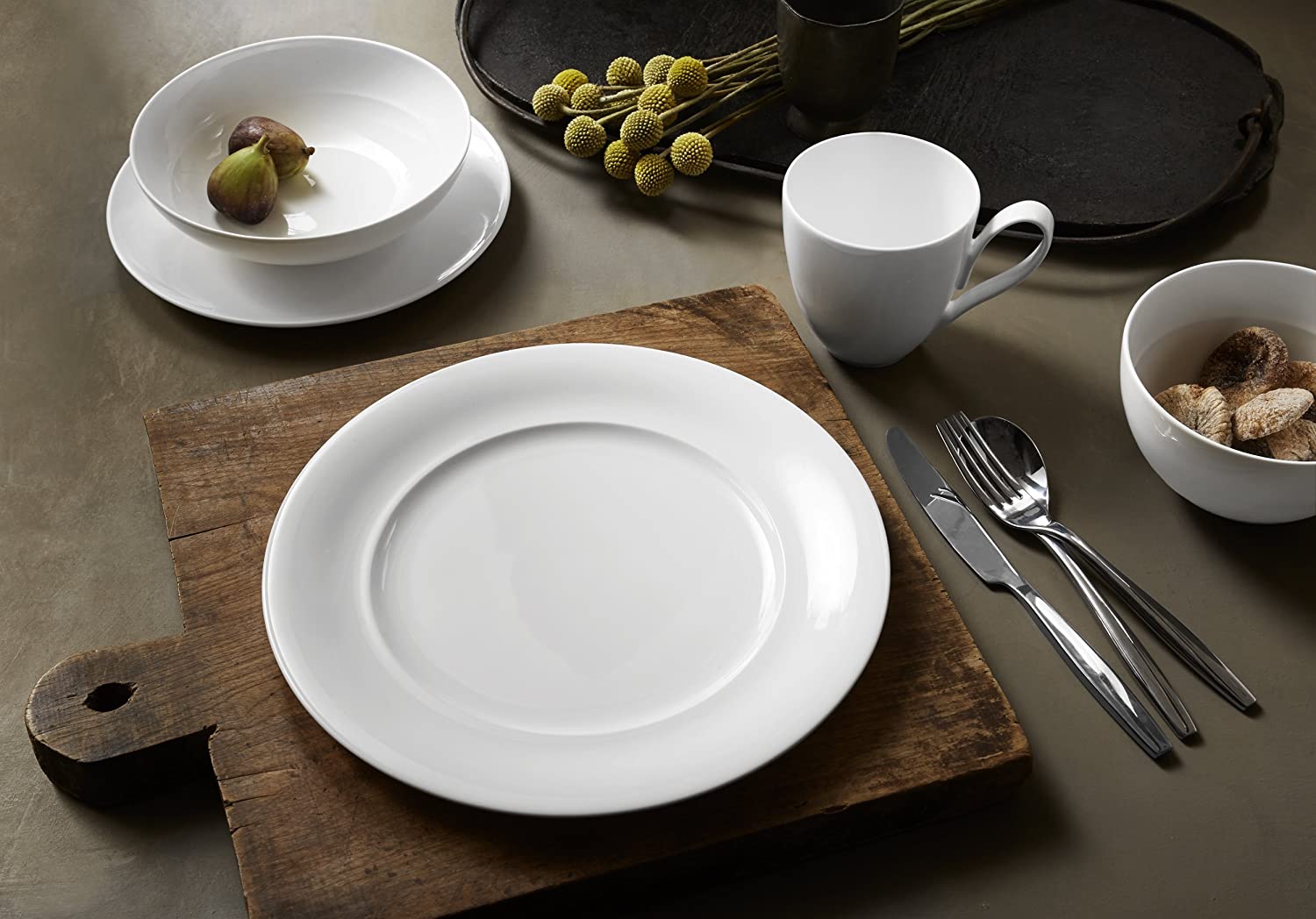 Nambe Skye Dinnerware Collection Bone China Oval Platter, White