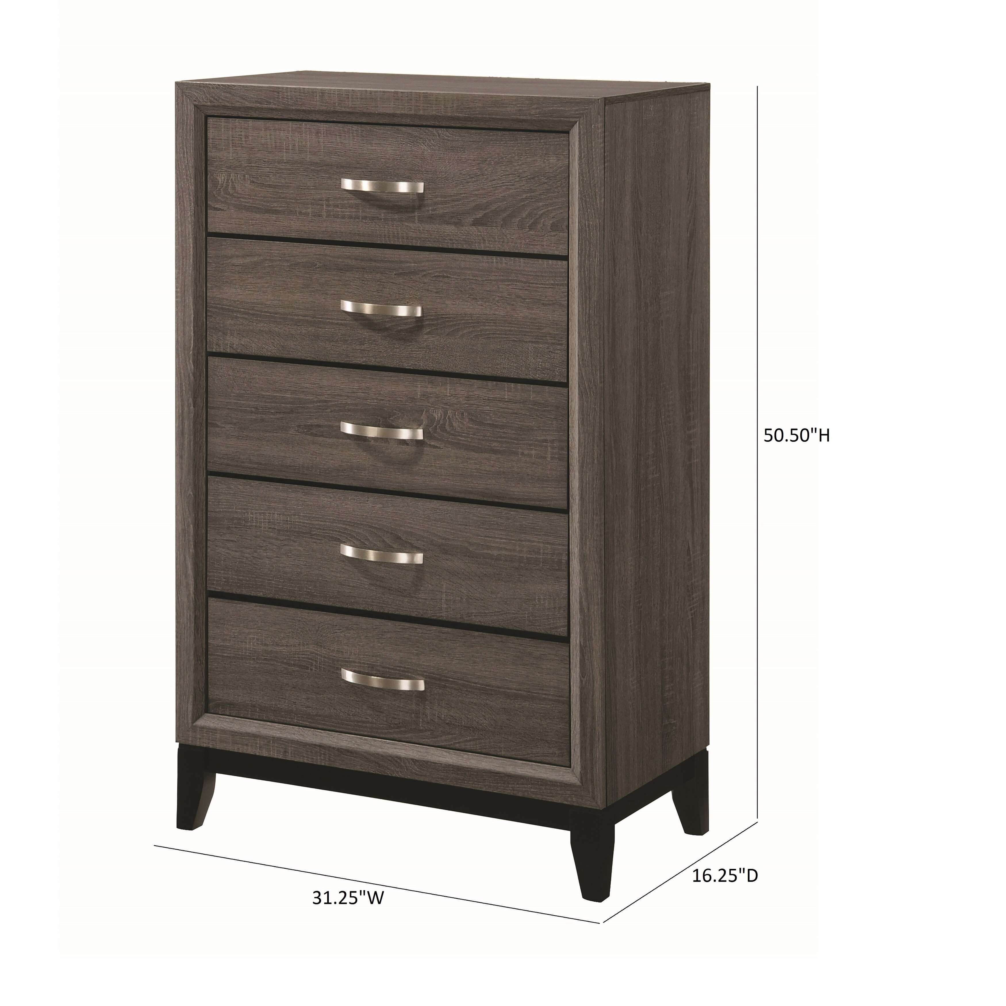Coaster  Furniture Watson Grey Oak and Black 5-drawer Chest