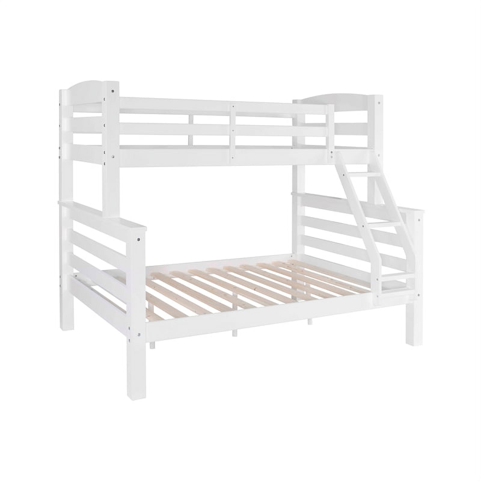 Pemberly Row Transitional Twin over Full Wood Bunk Bed in White