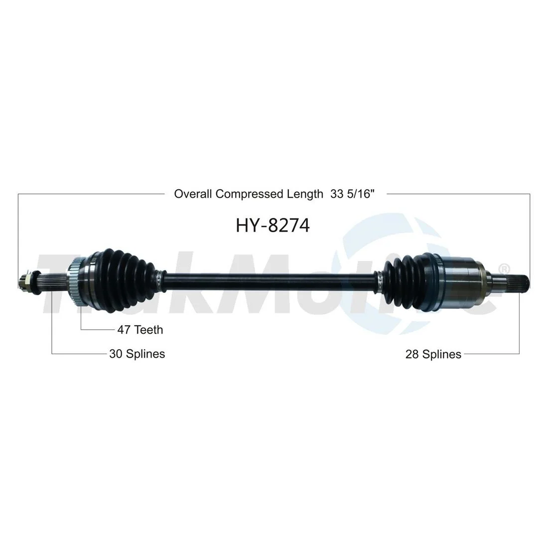 TrakMotive Rear Right CV Axle CV Joint Shaft Assembly For Hyundai Genesis Coupe 2010 2011 2012