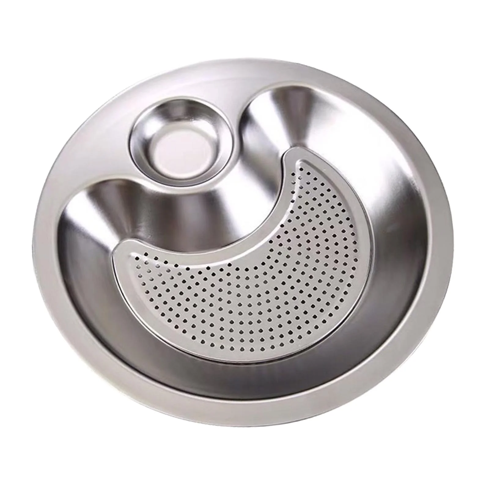 Stainless Steel Dumpling Plate with Dipping Saucer Platter Dinner Tray Japanese 28cm