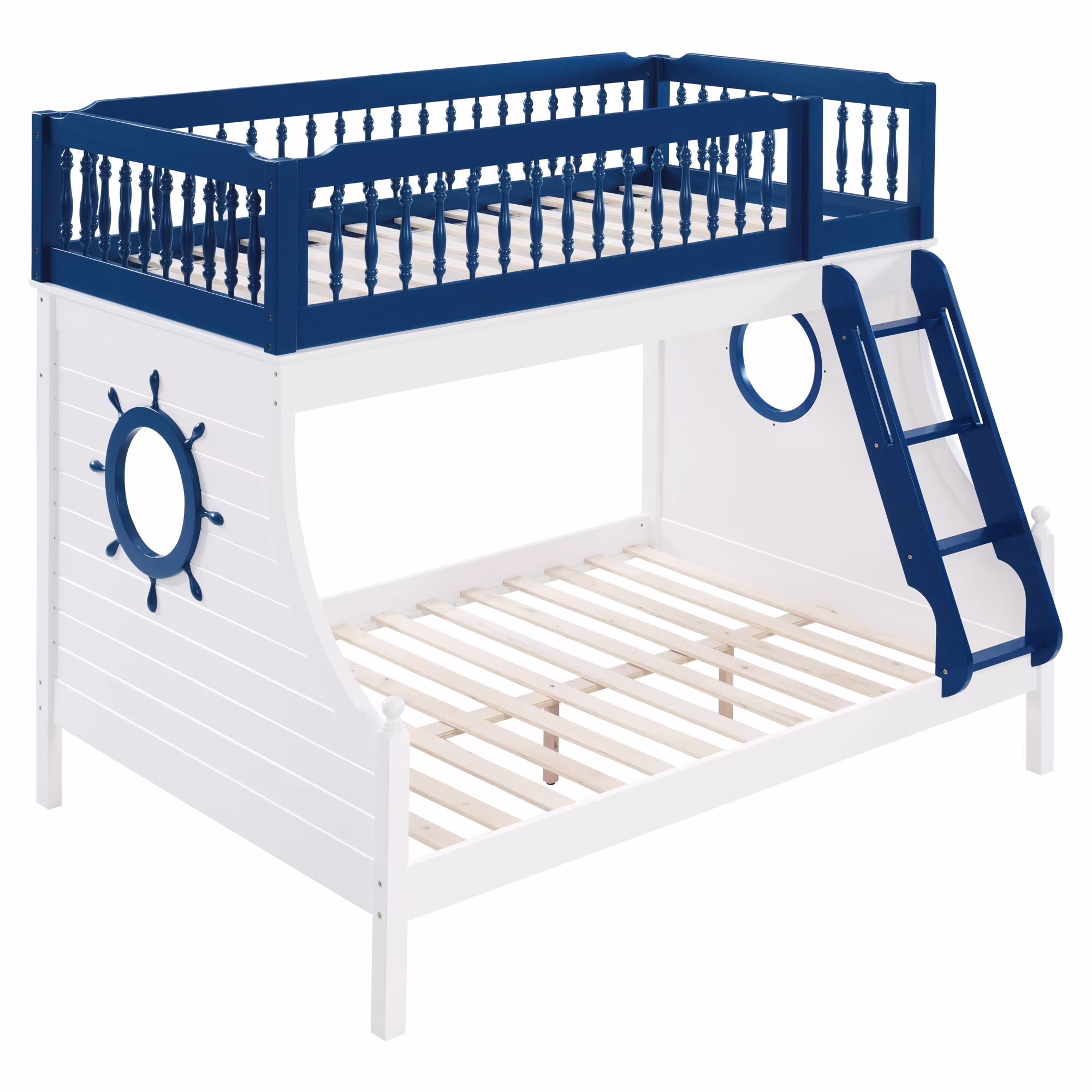 ACME Farah Twin over Full Bunk Bed in Navy Blue and White