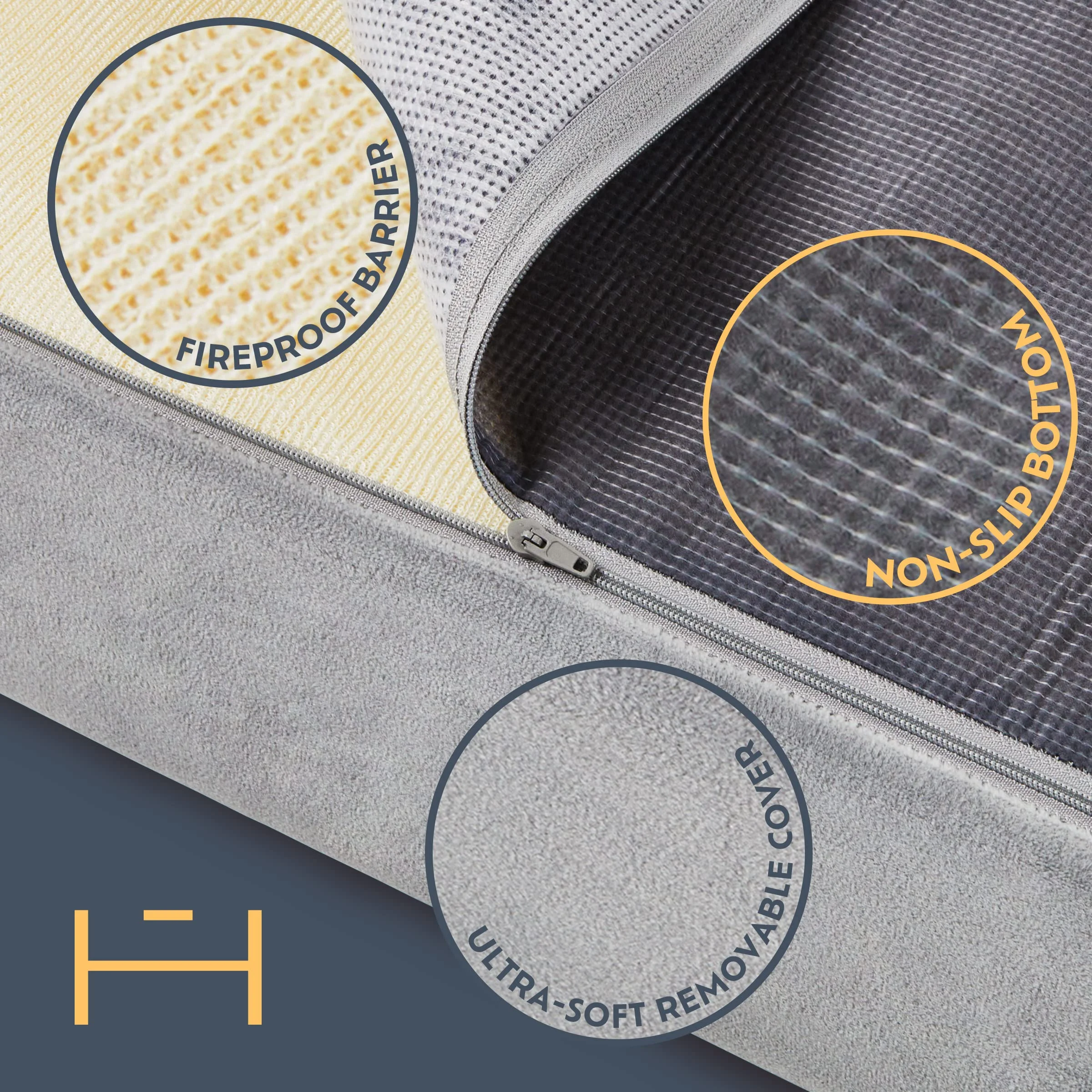 Heyward 4.5” Trifold Sofa + Foam XL Twin Mattress, XL Twin Bed Mattress Folds into Couch