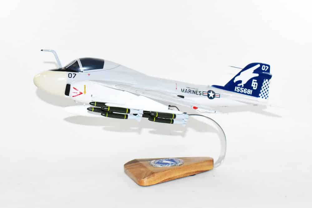 VMA(AW)-533 Nighthawks A-6e Intruder Model, 1/36th Scale, Mahogany, Marines