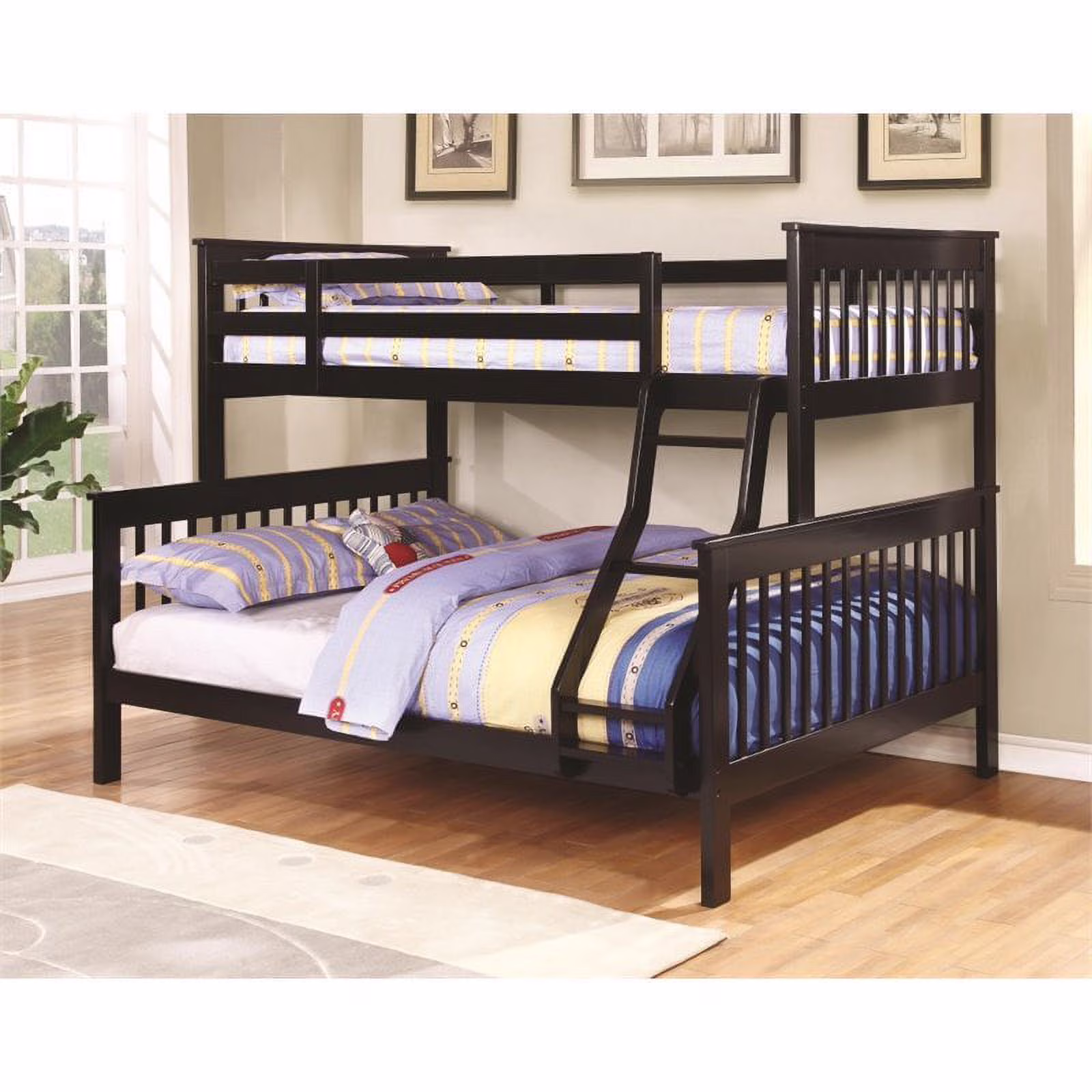 Stonecroft Furniture Cabrillo Twin Over Full Bunk Bed in Black