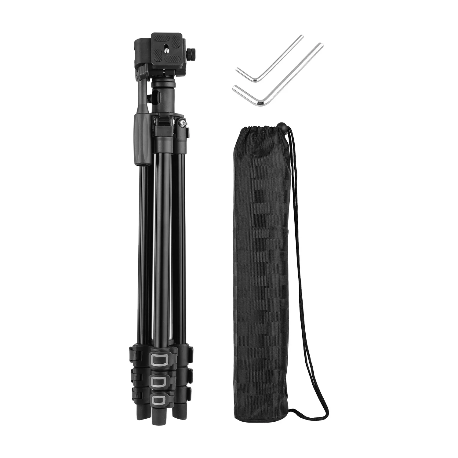 Andoer Q160HA Professional Video Tripod Horizontal Mount Heavy Duty Camera Tripod with 3-Way Pan & Tilt Head for DSLR Cameras Camcorders Mini Projector Compatible with Nikon Sony