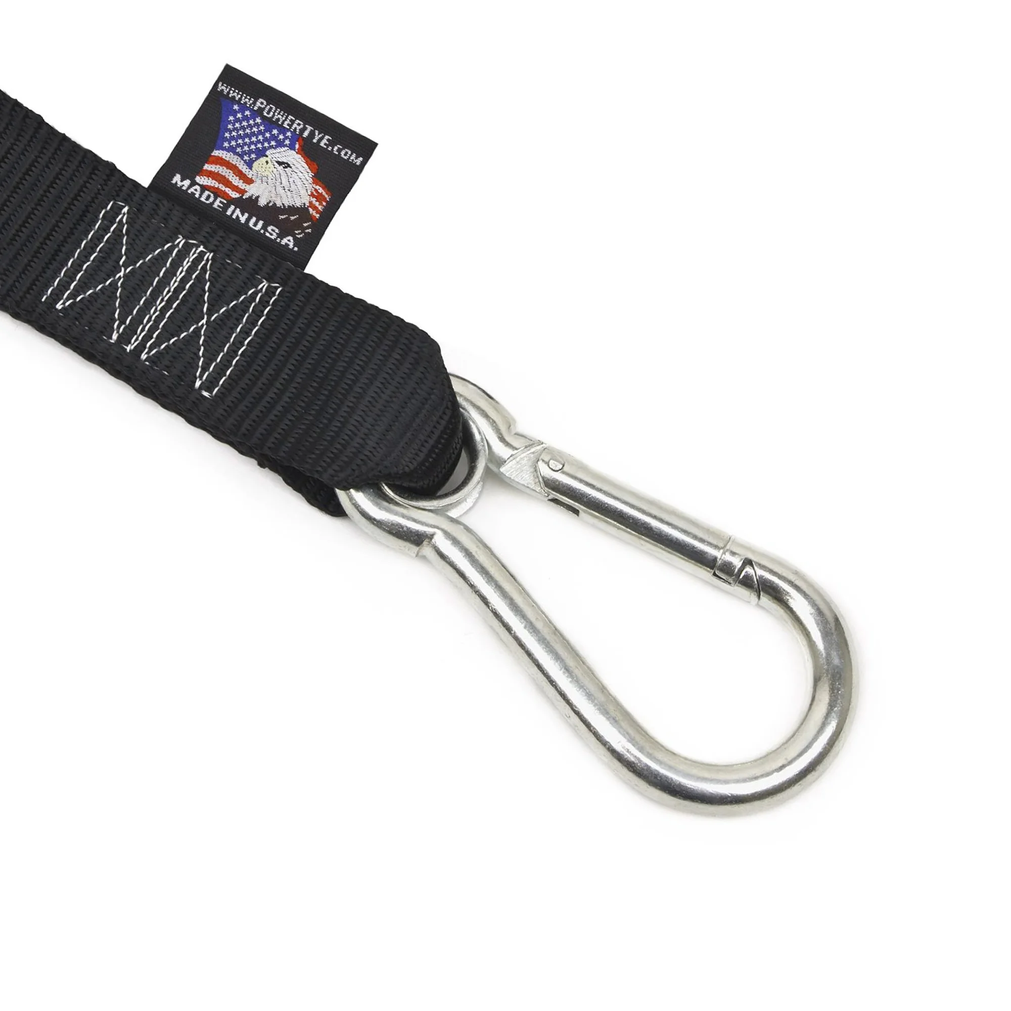 PowerTye MFG 1.5in x 6.5ft Heavy-Duty Ratchet Straps w/ Soft-Tye, Carabiner Hooks & Storage Bag, Black/Black (Pair+Bag)