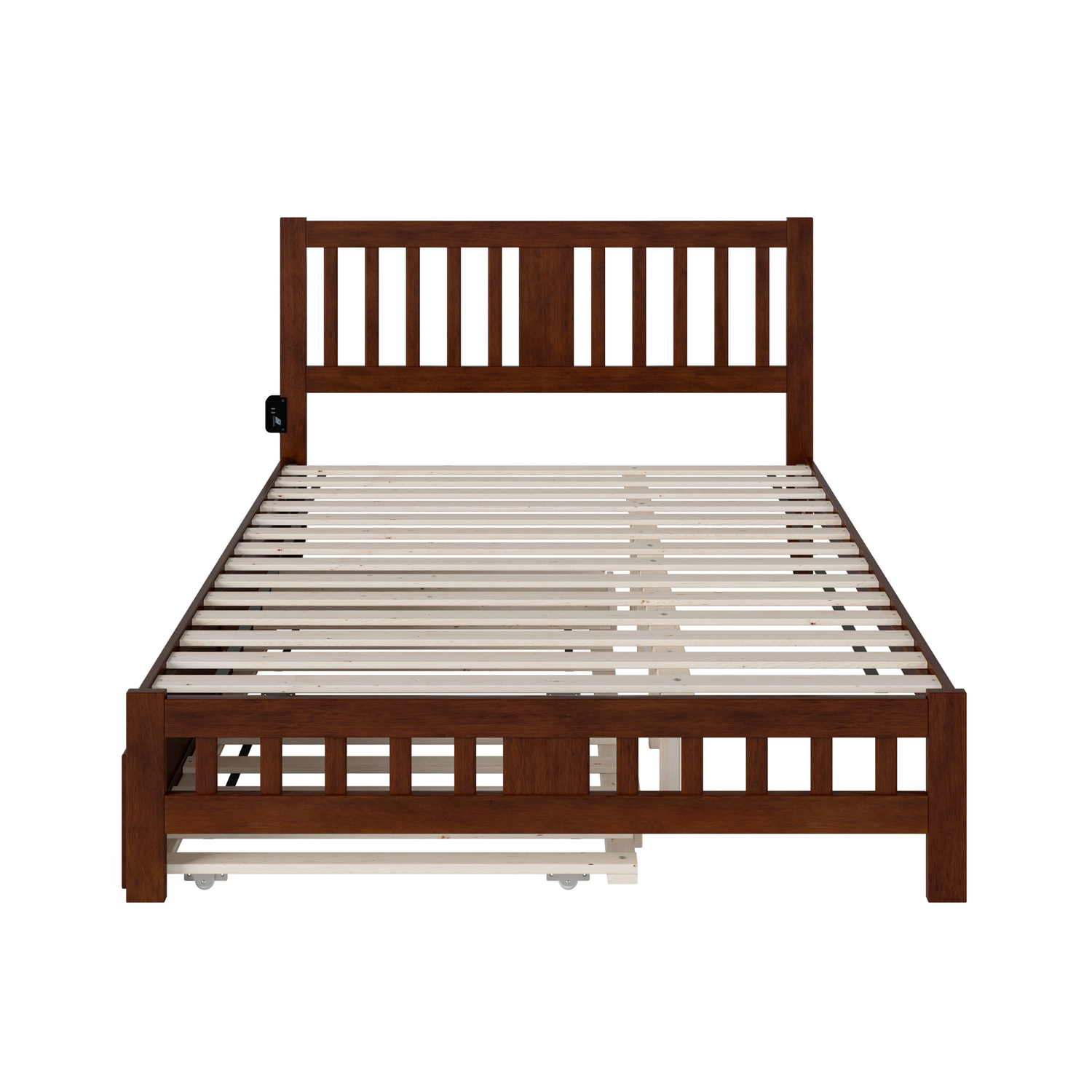 AFI Tahoe Wood Queen Bed with Footboard/Twin XL Trundle in Walnut
