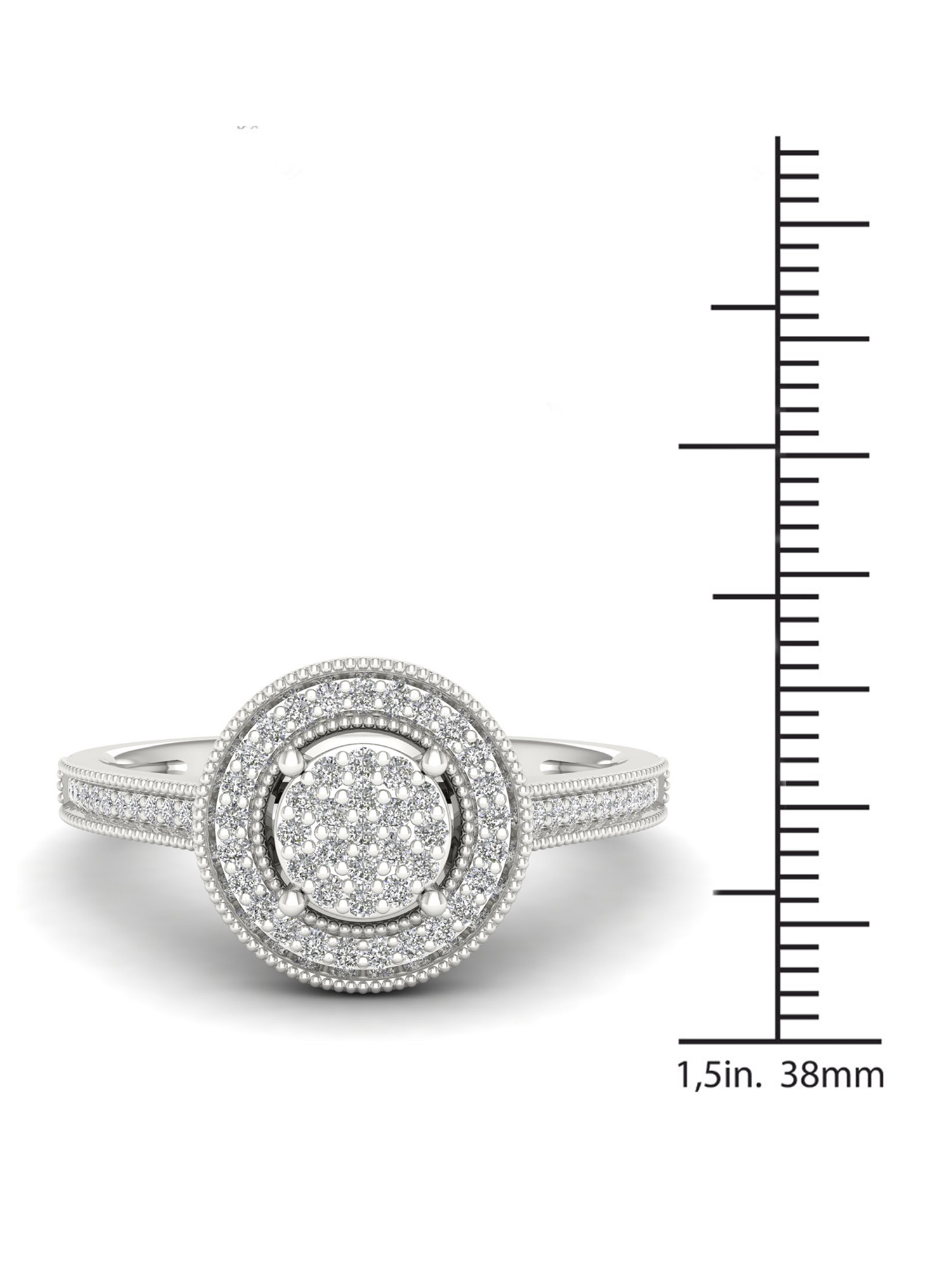 1/5Ct TDW Diamond S925 Sterling Silver Cluster Ring