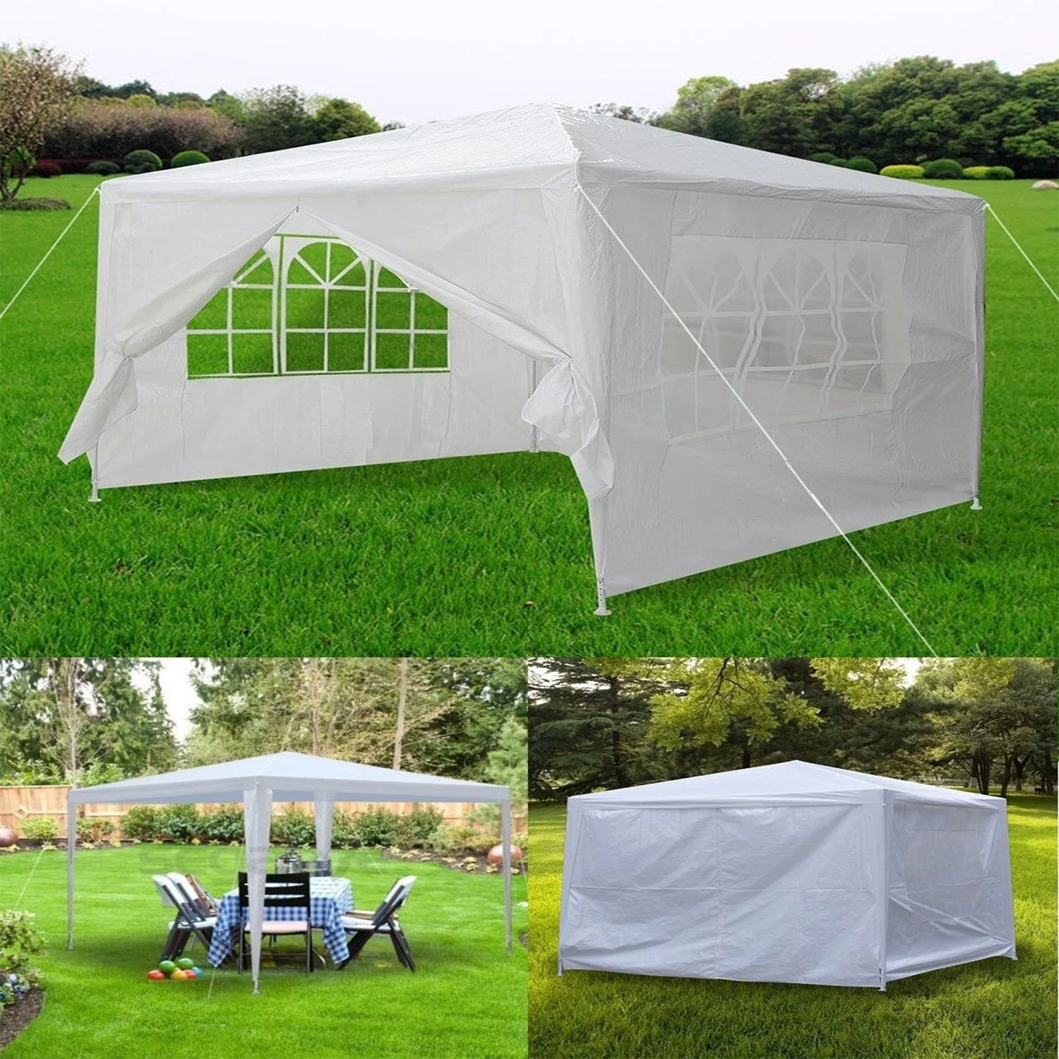 Zimtown 10'x10' Wedding Party Canopy Tent 4 Removable Sidewalls with Windows