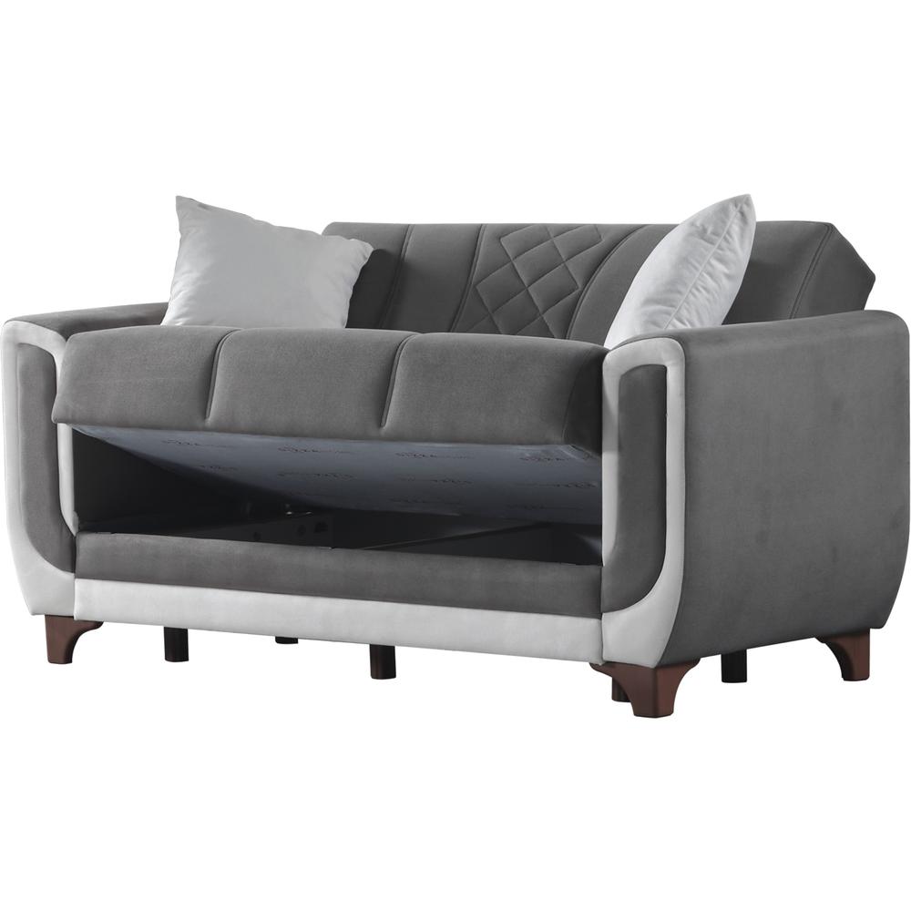 Furnia Berre Convertible Sleeper Loveseat, Grey