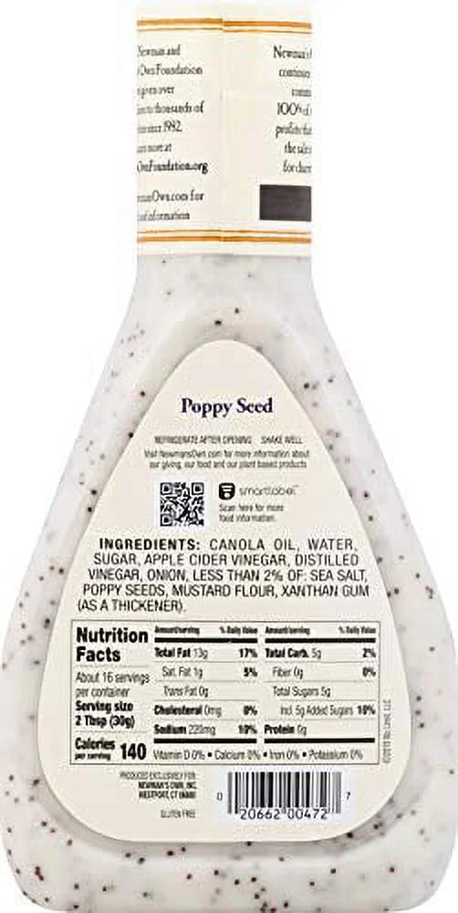 Newman's Own Poppy Seed Dressing, 16 oz (Pack of 6)