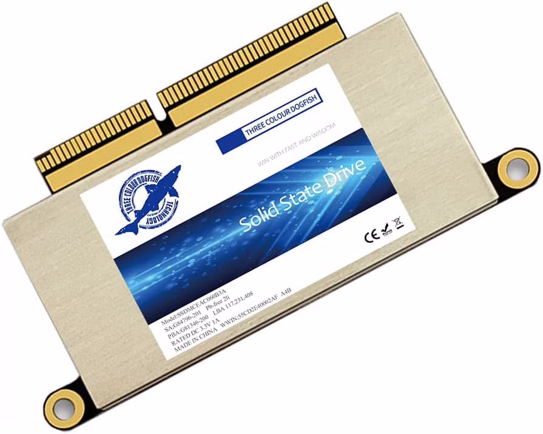 Dogfish 512GB SSD for MacBook PCIe Gen3x4 M.2 NVMe, Internal Solid State Drive Upgrade for MacBook Pro A1708 (2016-2017)