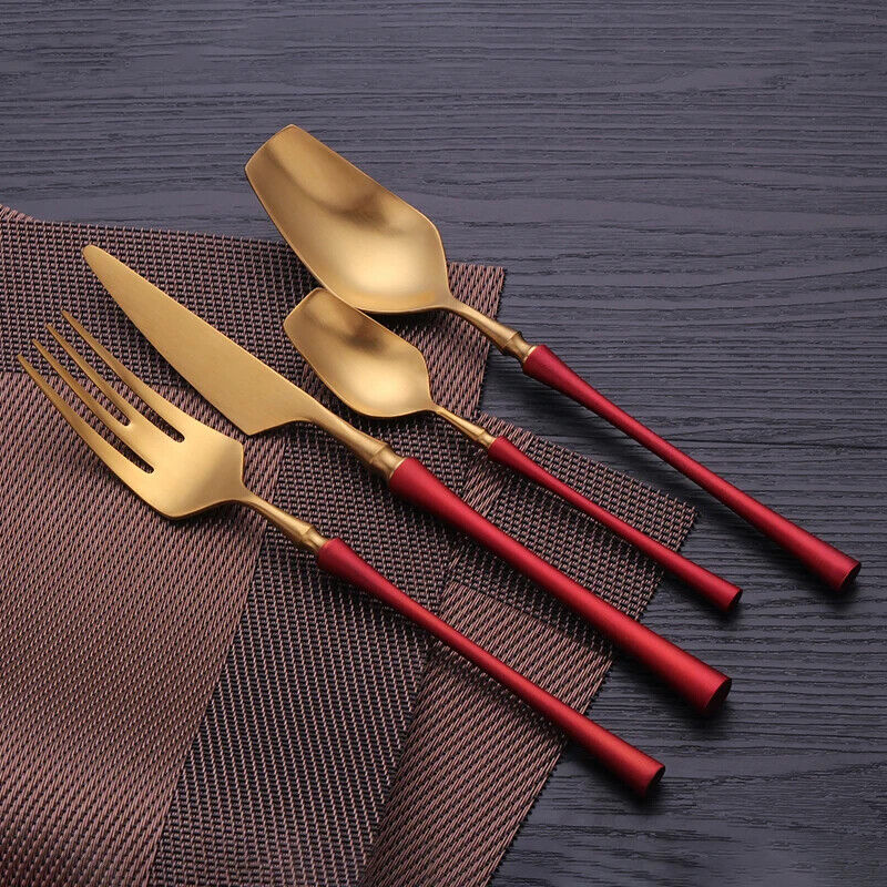 Stainless Steel Cutlery Set Gold Dinnerware Set Food Tableware Dinnerwares