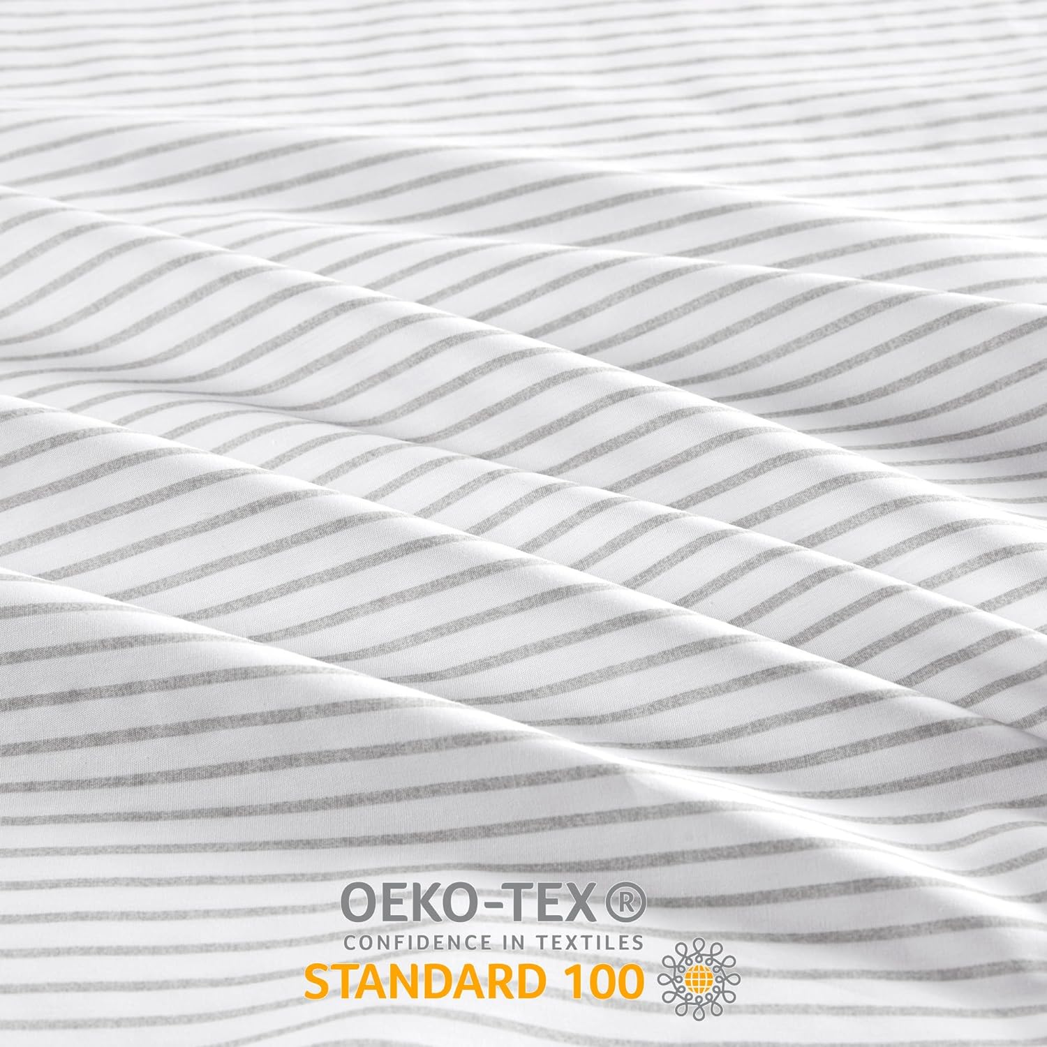 YINCHEN 100% Cotton Sheets, Breathable&Soft Cotton Bed Sheets, Printed Design, Elastic Pocket Cotton Sheet Set Fits Up to 17