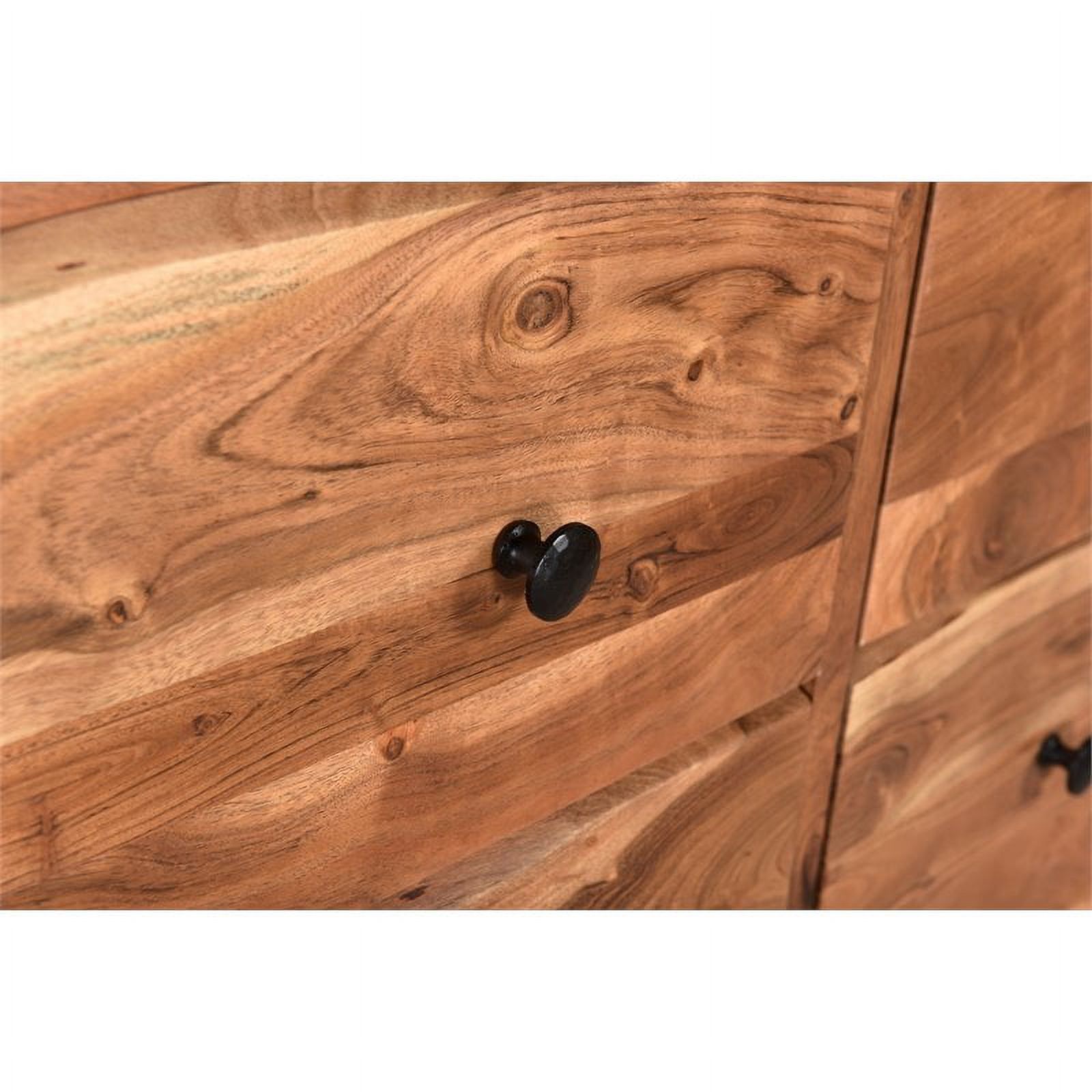 Taran Designs Harper 8-drawer Live Edge Solid Wood Chest in Brown/Black