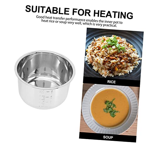 Zerodeko Rice Cooker Rice Cooker Inner Pot Rice Cooker Liner Stainless Steel Pressure Cooker Power Pressure Cooker Inner Pot Rice Cooker 4L