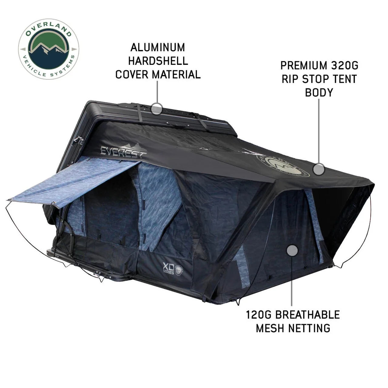 OVS XD Everest Cantilever Aluminum Roof Top Tent Grey Body & Black Rainfly 18489902
