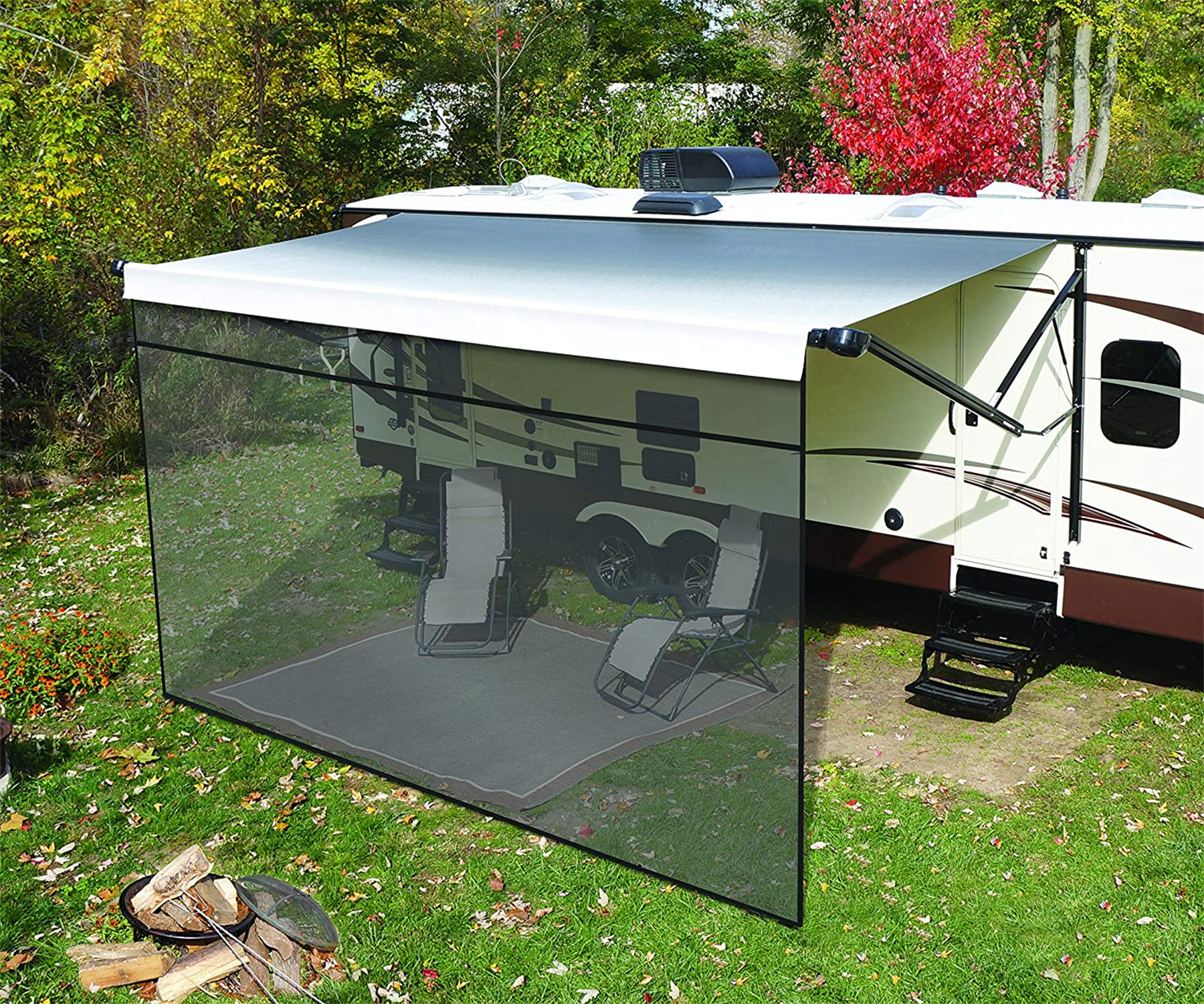 Super Shade Front Panel for 5th Wheel, Travel Trailer and Motorhome RV Awnings, , 6' x 19'