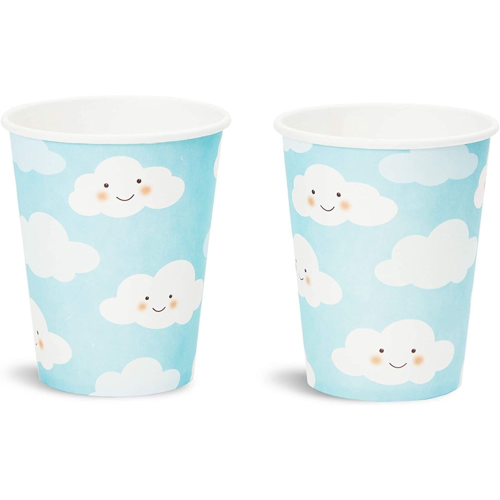 Disposable Dinnerware Set - Serves 24 - Cute Clouds Design, Kids Birthday Party