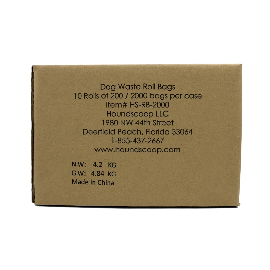 HOUNDSCOOP Case of 2000 Pet Waste Bags on Roll (10 Rolls of 200 Bags per roll)