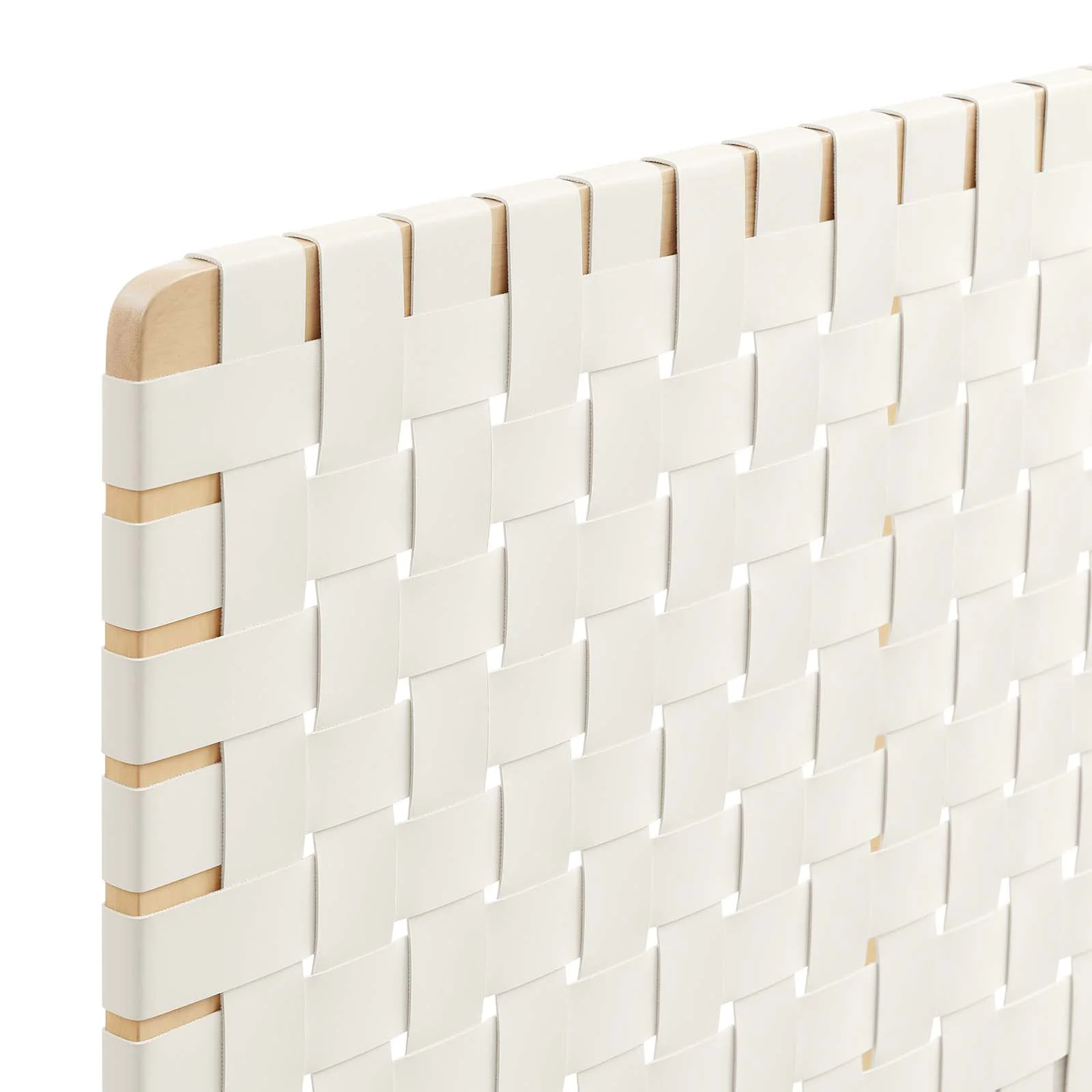 Modway Sparta Weave King Vegan Leather Headboard in Natural Beige