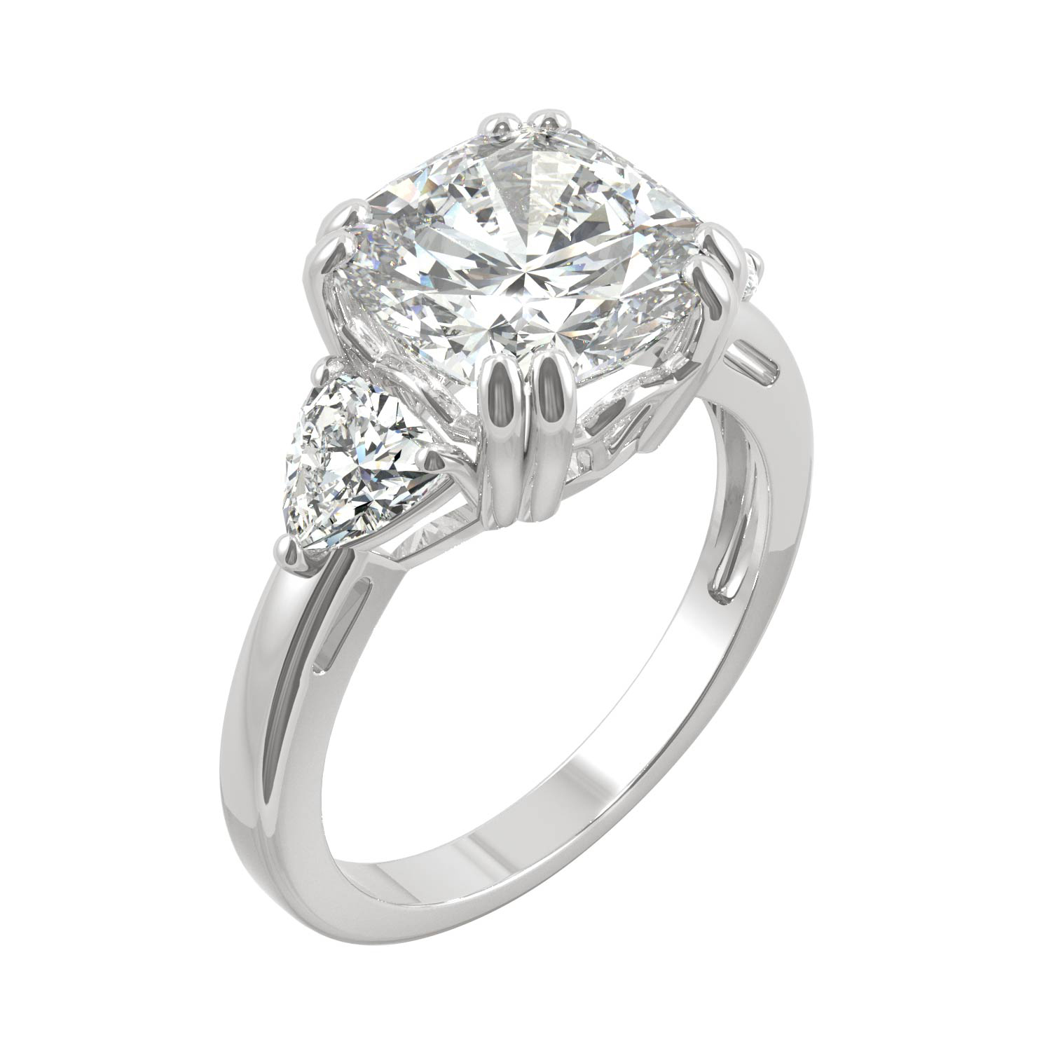 Charles & Colvard 14K White Gold Moissanite 9.5mm Cushion Engagement Ring-Size 9, 5.00cttw DEW