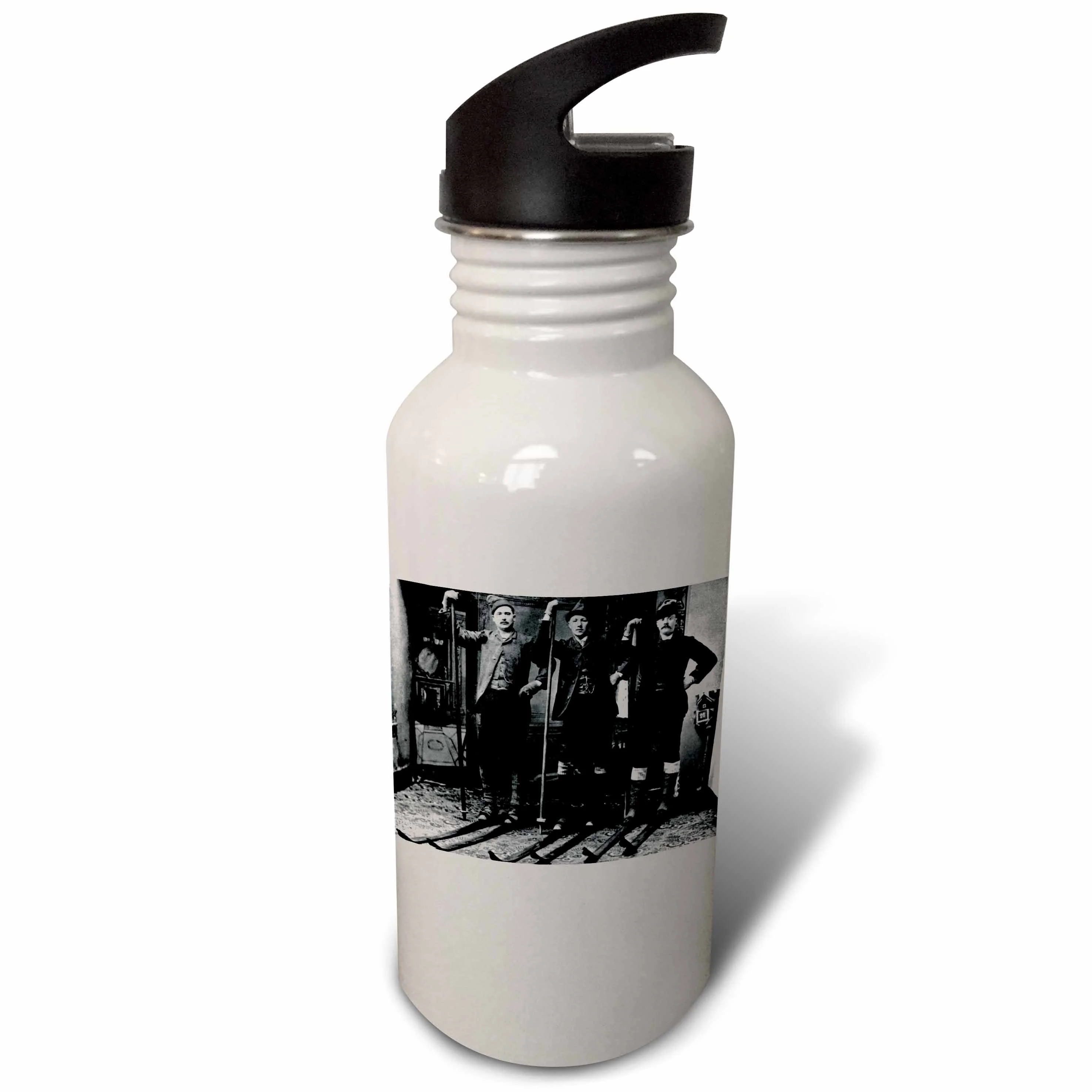 Nordic Ski Club Grayscale 21 oz Sports Water Bottle wb-6755-1