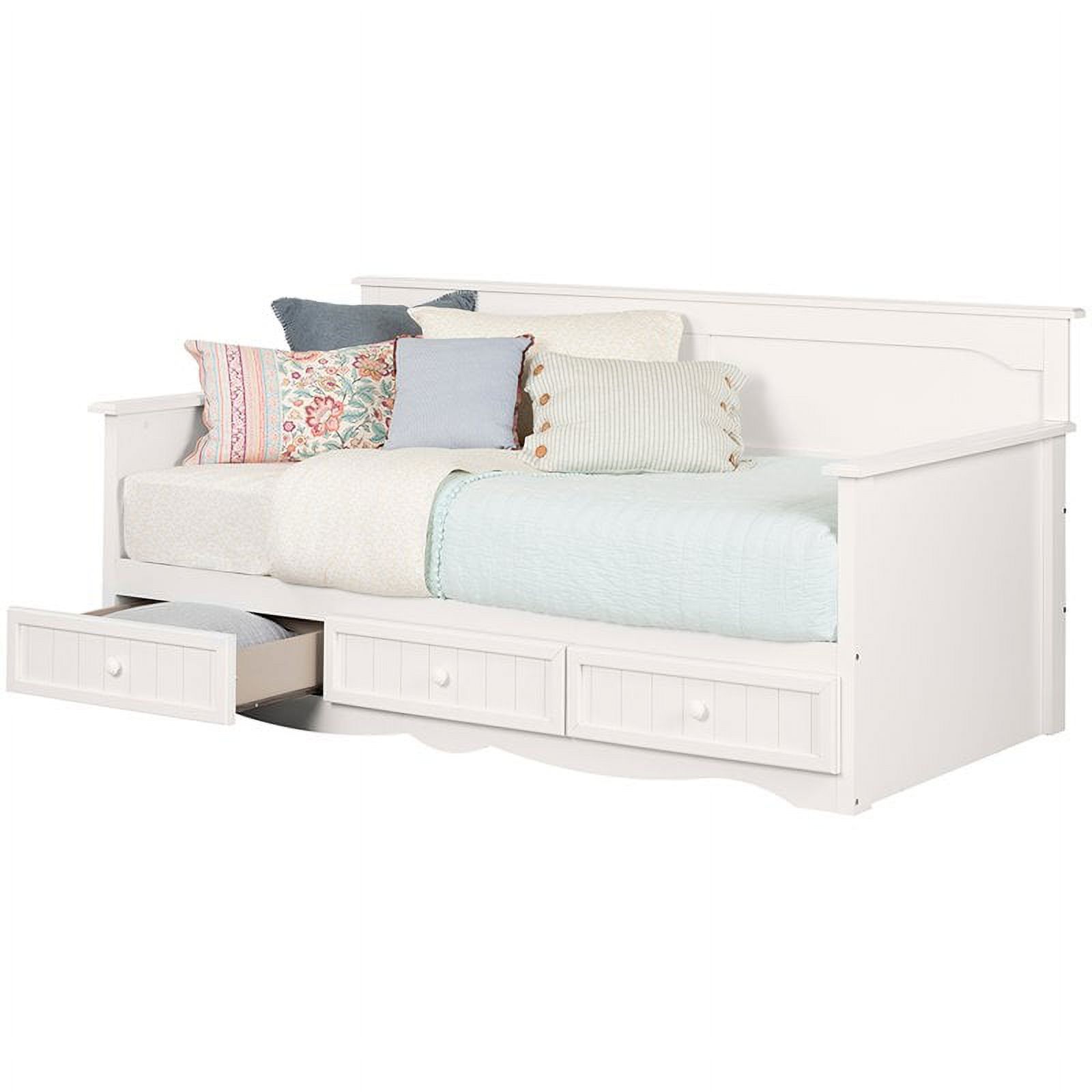 Pemberly Row 3-Drawer Wood/Metal Twin Storage Daybed in White