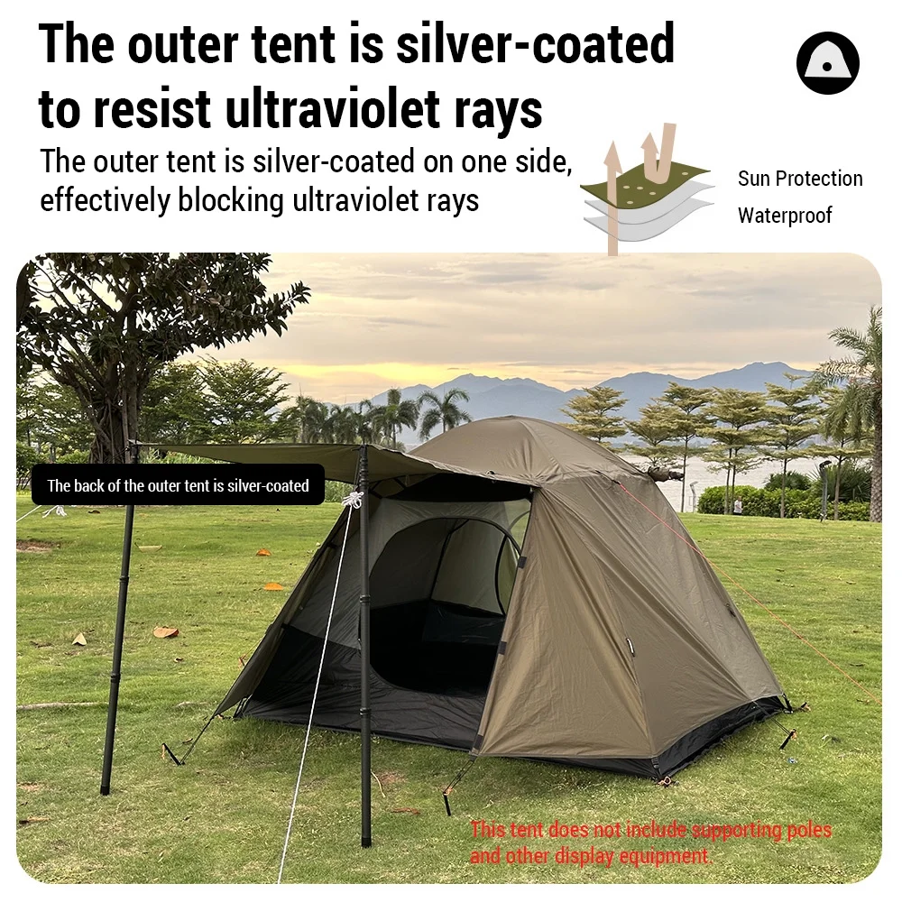 Carevas Two Person Backpacking Tents, Waterproof Windproof Camping Hiking Tent with Double Layers