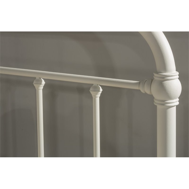 Bowery Hill Queen Metal Spindle Panel Bed in White