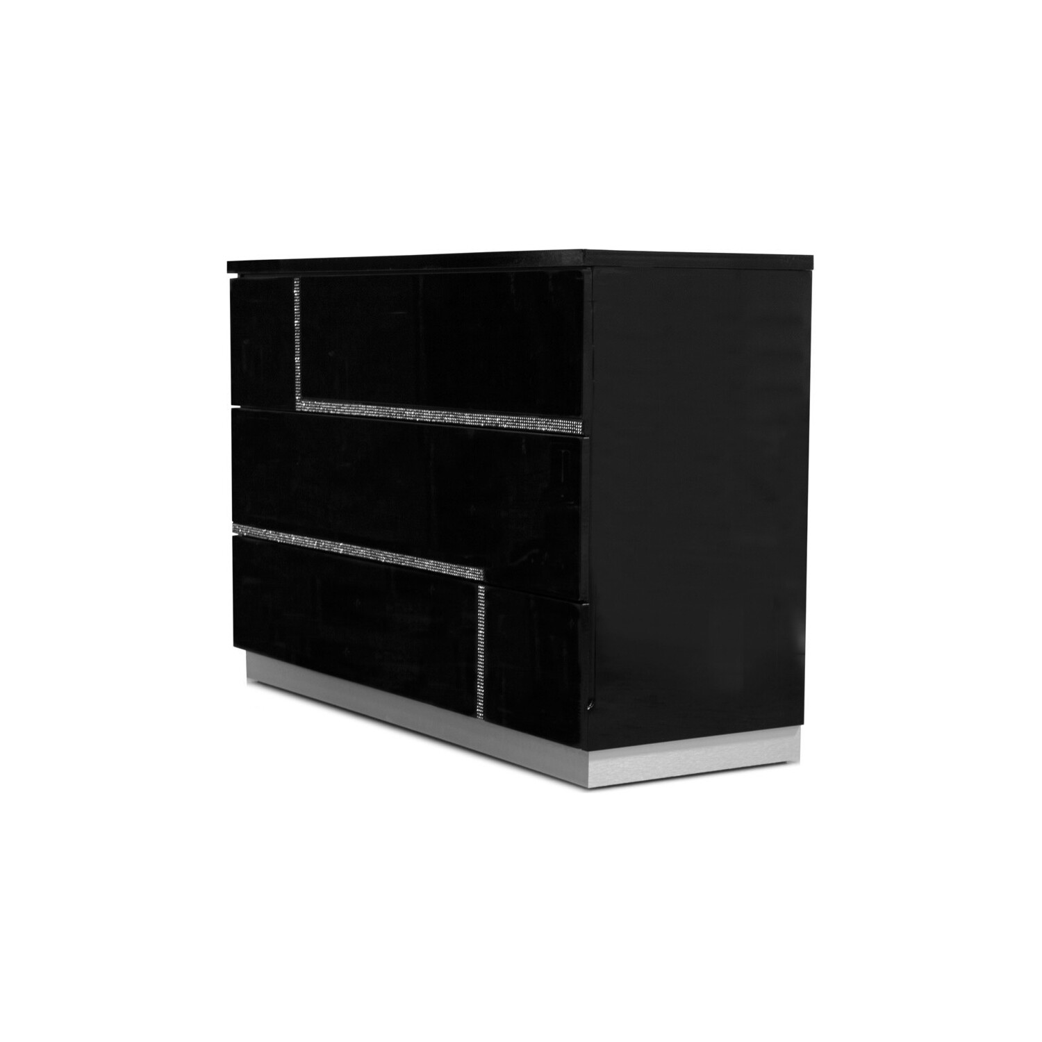 Best Master Barcelona 5-Piece Wood Queen Bedroom Set in Black High Gloss