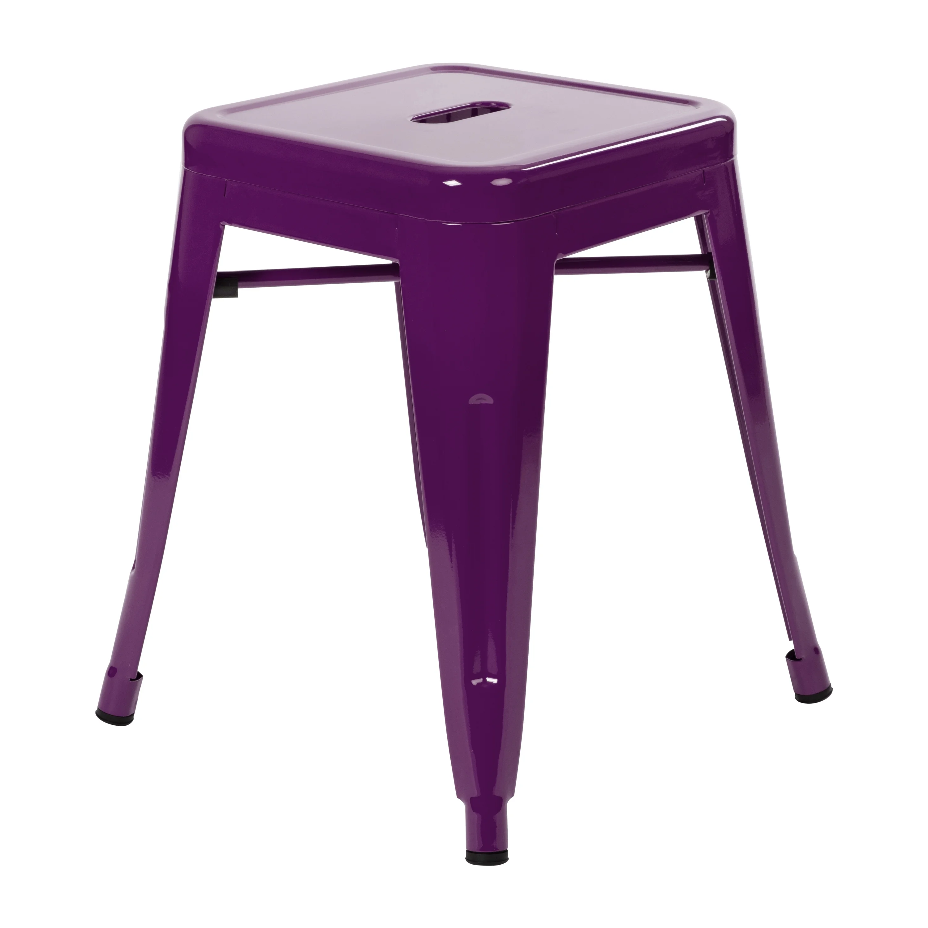 Flash Furniture Kai Backless Metal Dining Stool, Purple, Set of 4