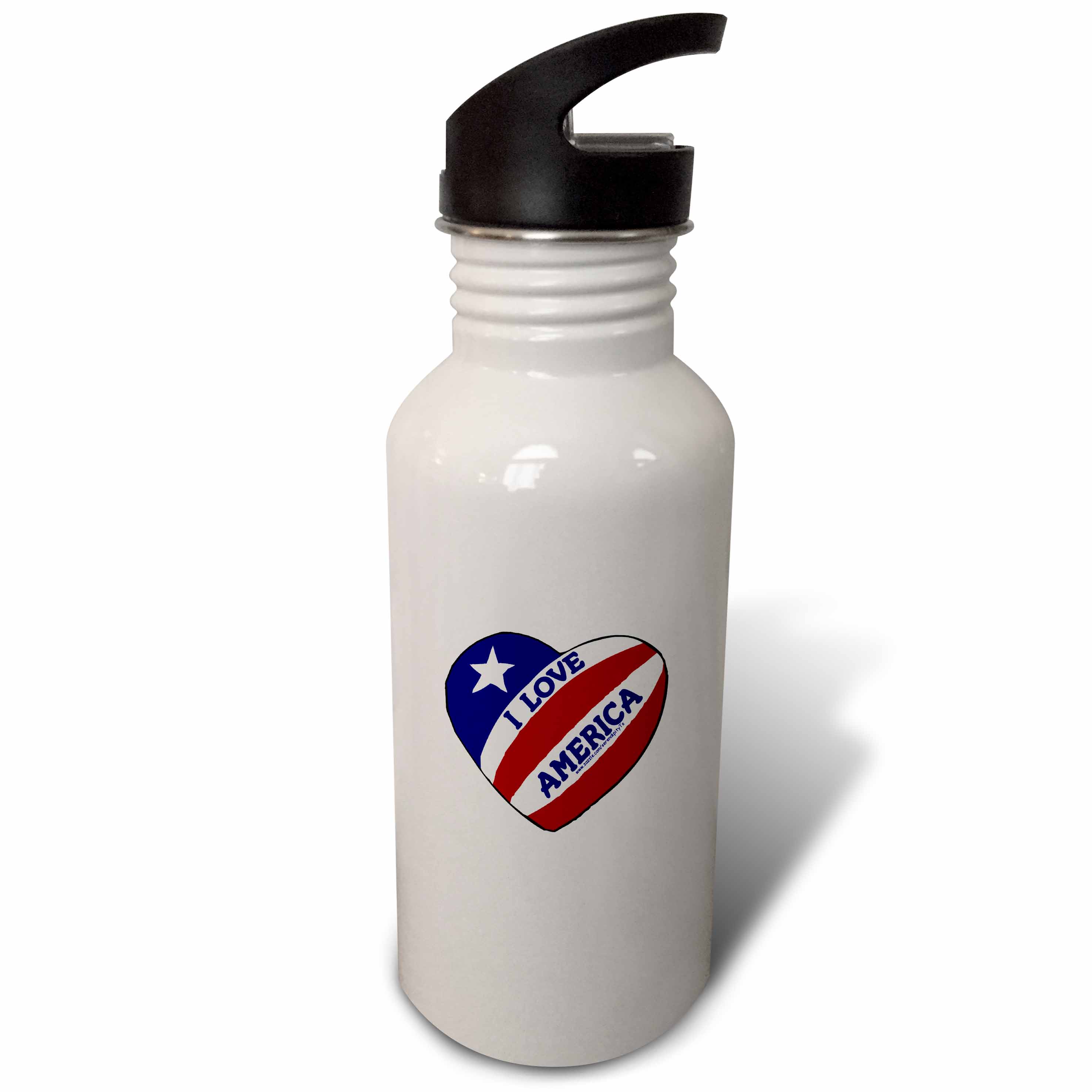 I Love America Heart 21 oz Sports Water Bottle wb-16664-1