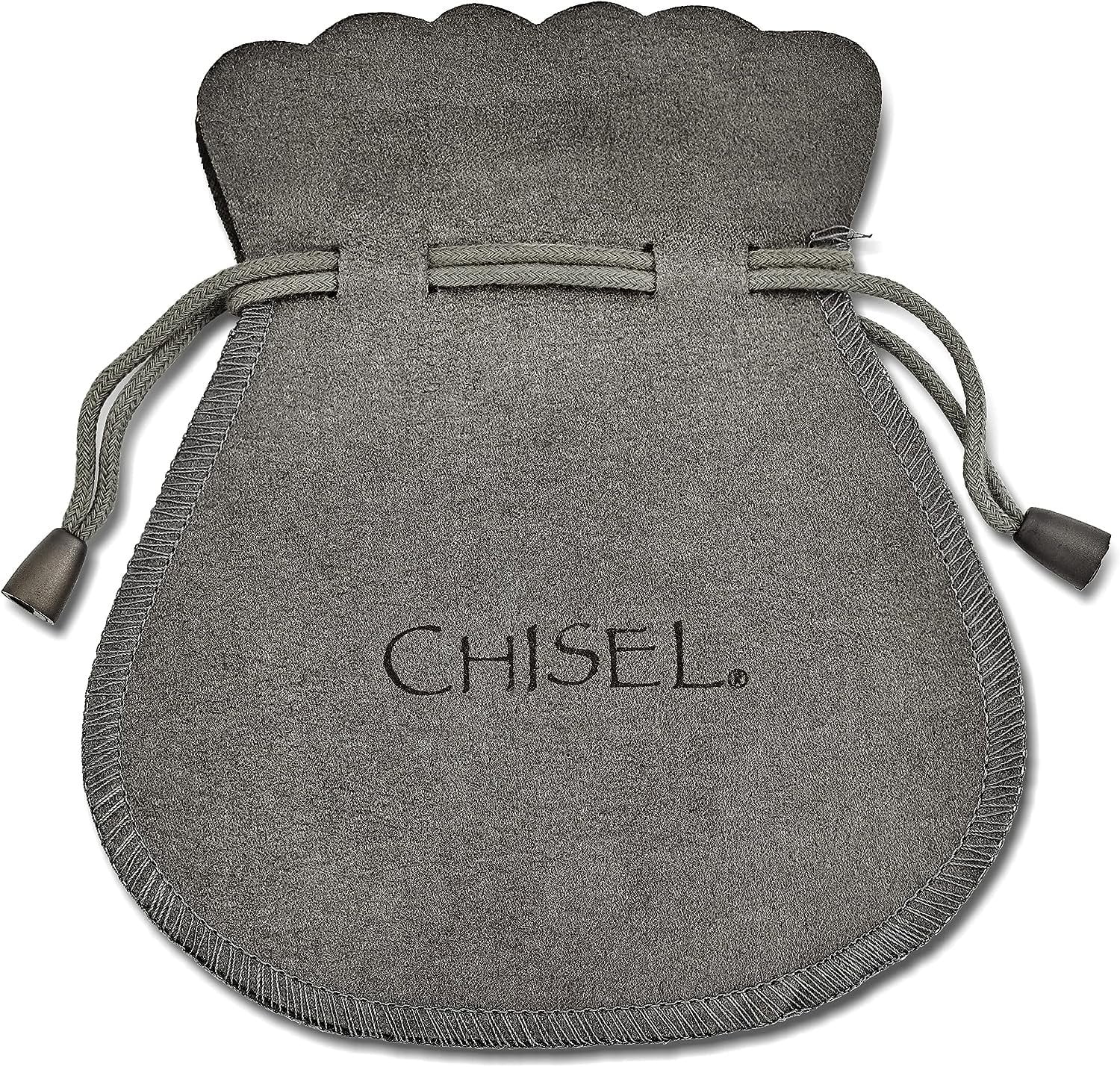 Chisel Stainless steel Polished Black IP-plated with Black Carbon Fiber Inlay Cross Design Cuff Bangle - 7