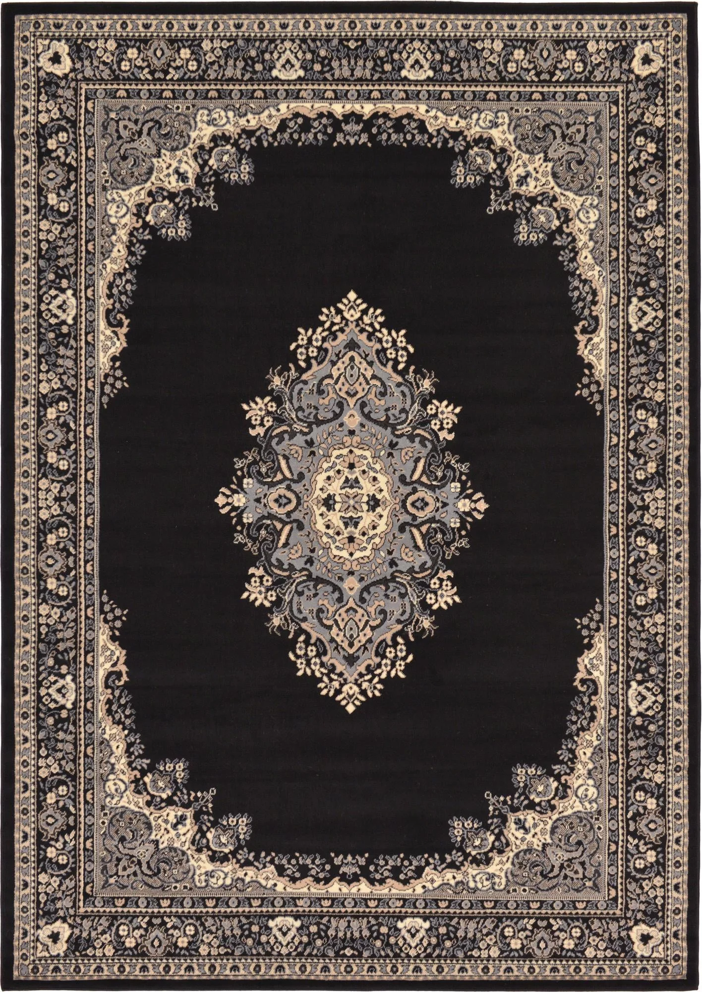 Unique Loom Washington Reza Rug Black/Beige 7' 1