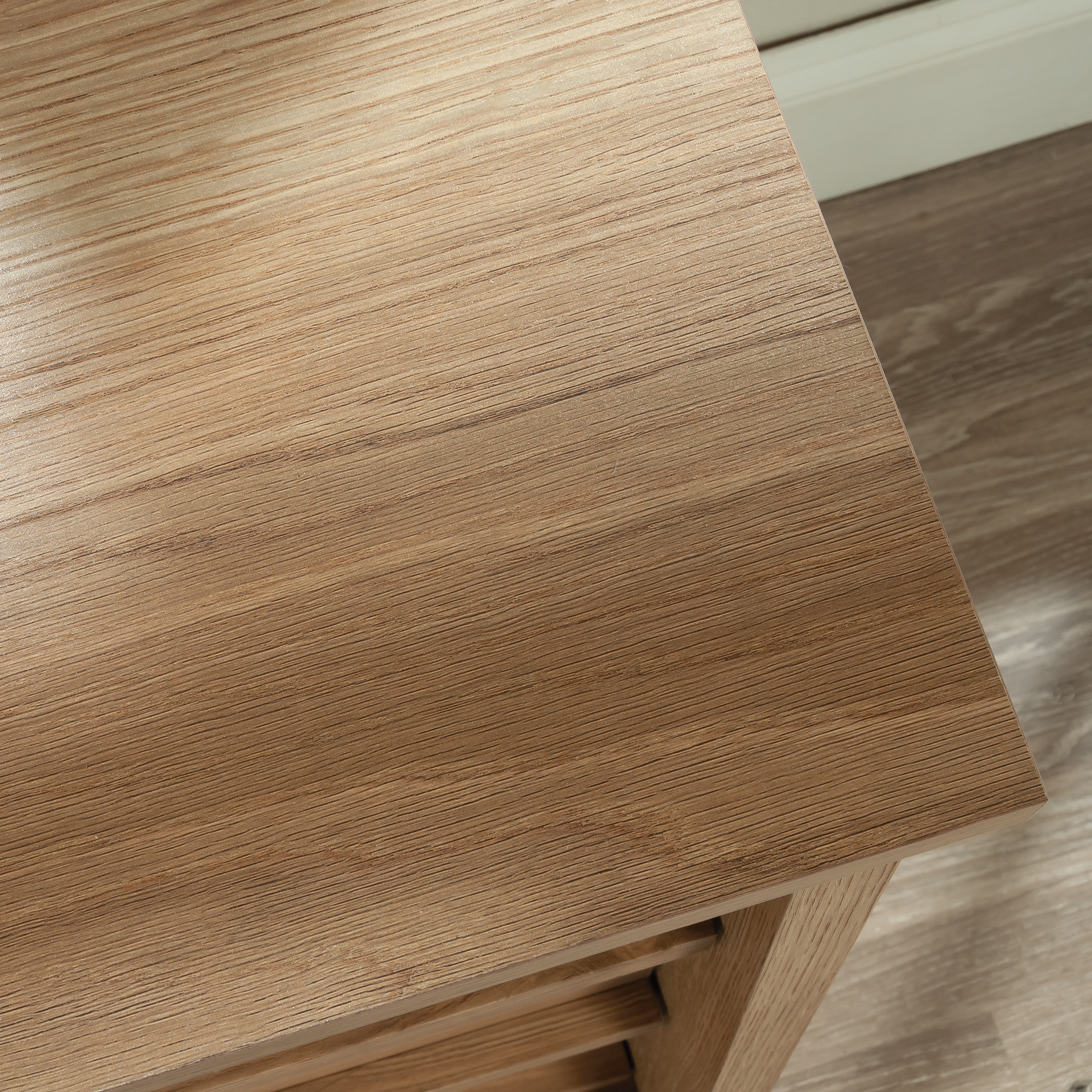 Sauder Trestle 6-Drawer Bedroom Dresser in Timber Oak, Timber Oak Finish