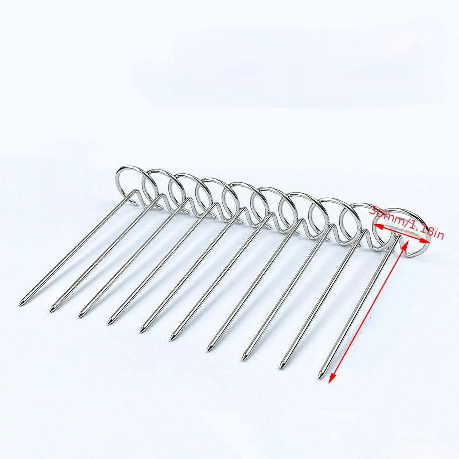 10Pcs Air Fryer Oven Vertical Skewer Grill General Accessories Food Grade 304 Stainless Steel Baking Pin  For RV Outdoor Cooking Backyard Camping Picnics Beach BBQ Tools, BBQ Accessories