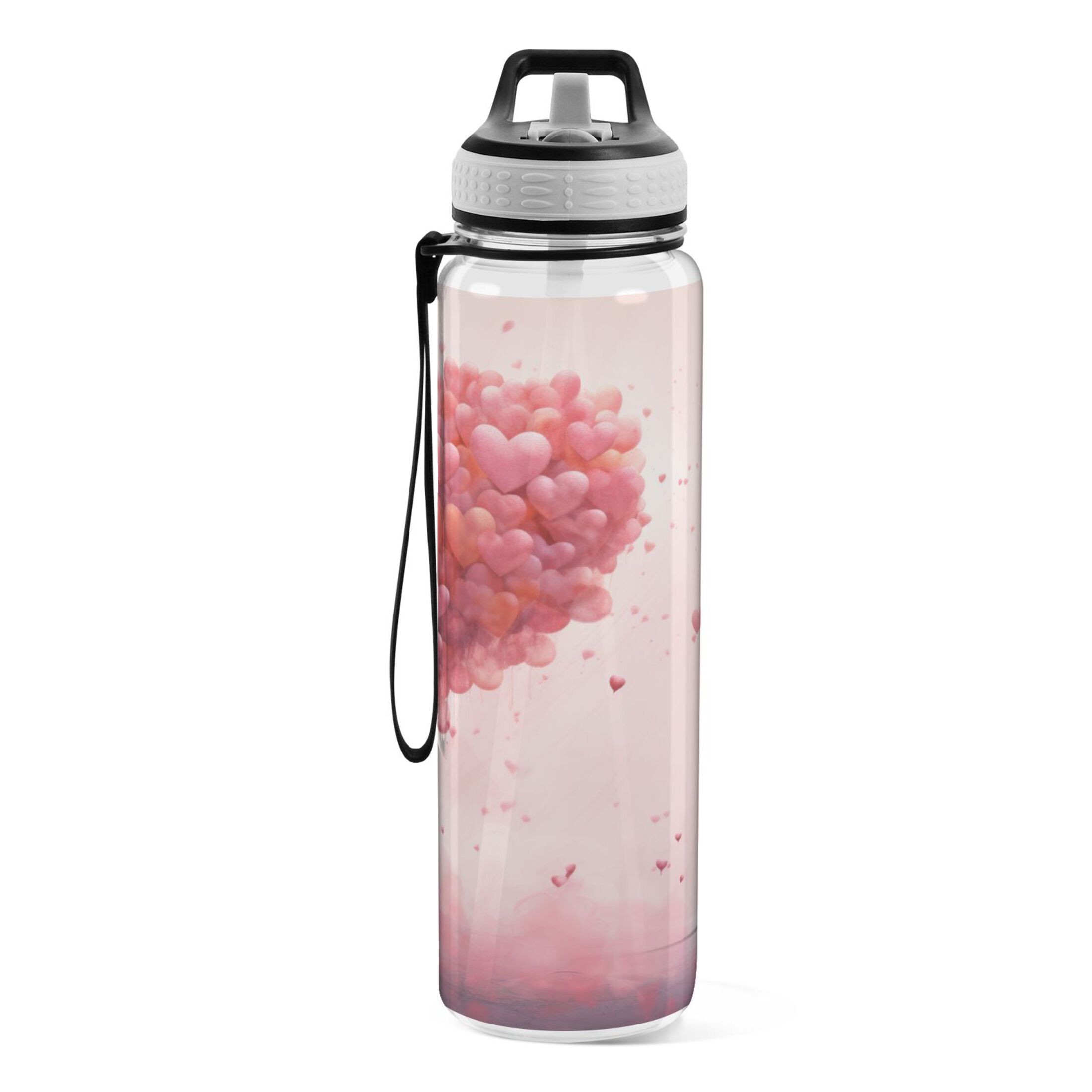 Love Valentine 32oz Sports Water Bottles Leakproof Tritan Bottle with Straw BPA Free Clear Bottle for Fitness Gym Outdoor Cycling