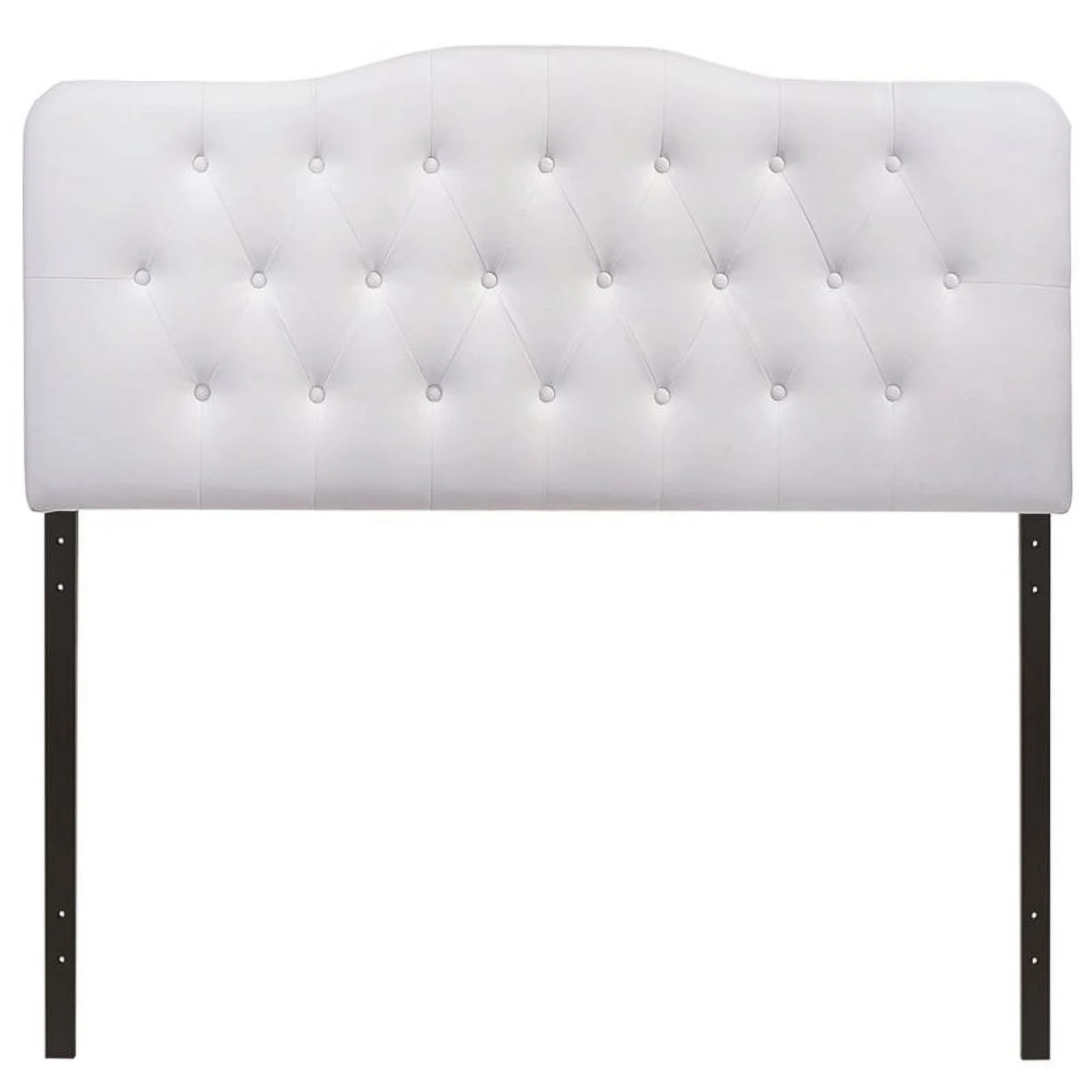 Hawthorne Collections Modern Vinyl Queen Tufted Panel Headboard in White