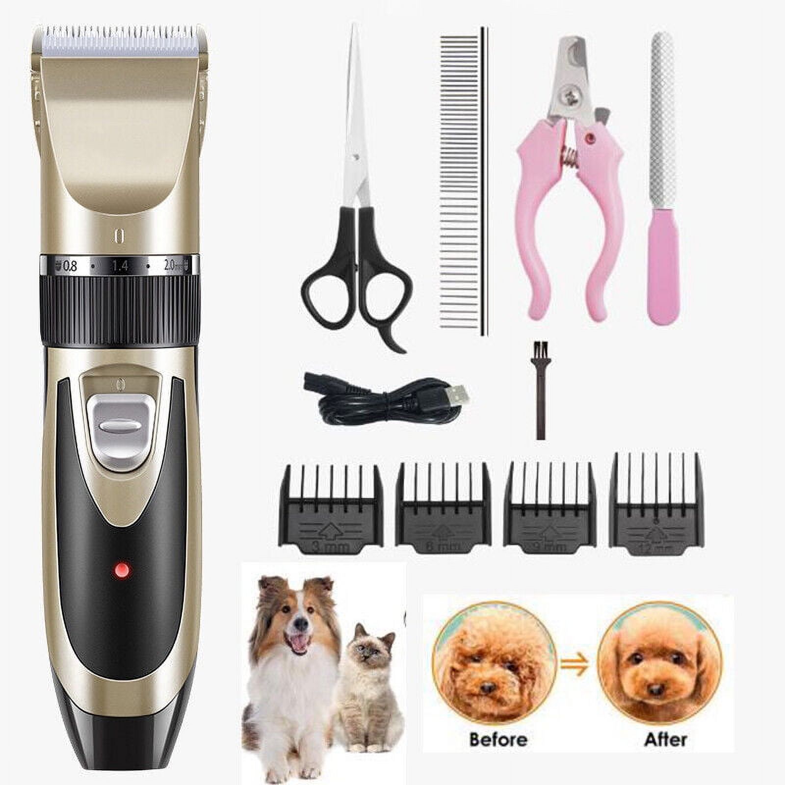 Dog Cat Pet Grooming Kit Electric Hair Clipper Trimmer Rechargeable Cordless US