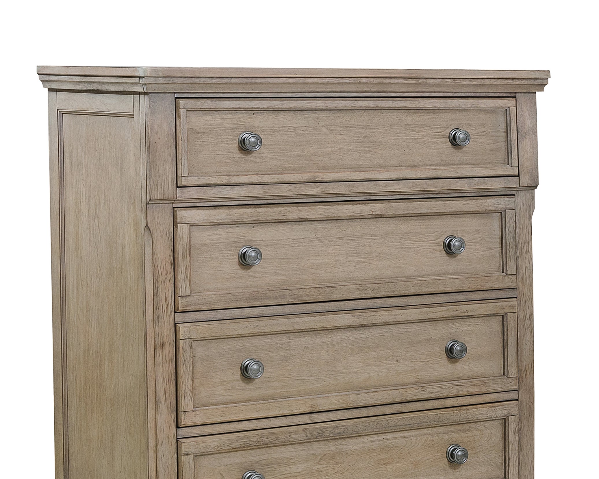 Bedroom Chest 1pc Wire Brushed Gray Finish Birch Veneer Drawers with Ball Bearing Glides Transitional Furniture