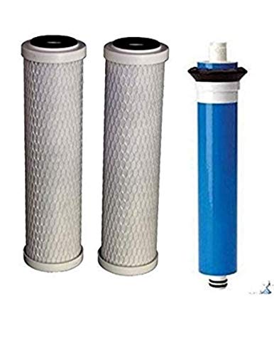 CFS Compatible with FX12M and FX12P, Water Filter Replacement Cartridge Compatible GE RO Set GXRM10RBL GXRM10G Reverse Osmosis Systems, 2x Carbon Filters, 1x 50GPD RO Membrane Filter
